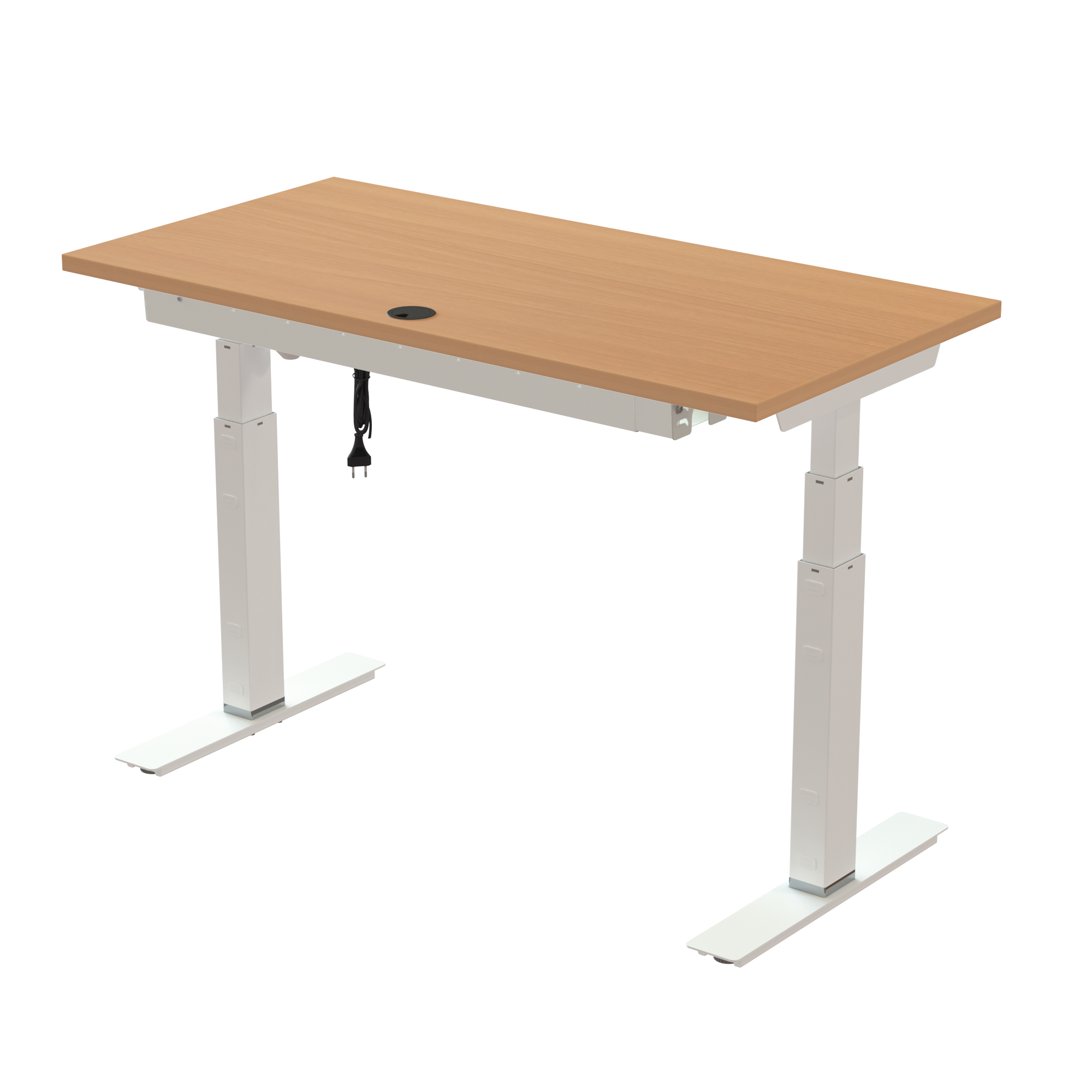 Sit Stand Desk | 120x60 cm | Beech with white frame