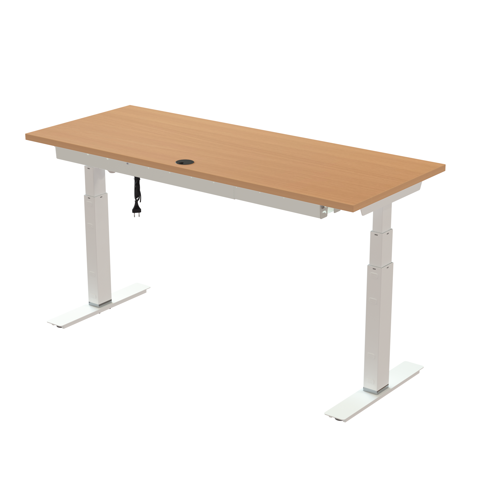 Sit Stand Desk | 150x60 cm | Beech with white frame