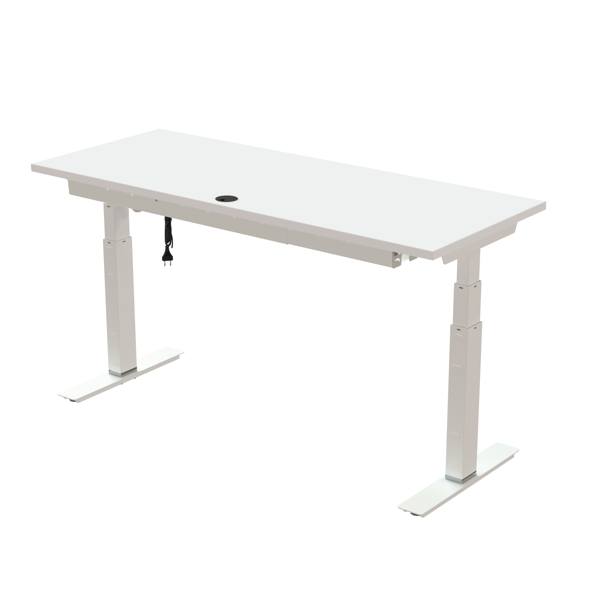 Sit Stand Desk | 150x60 cm | White with white frame