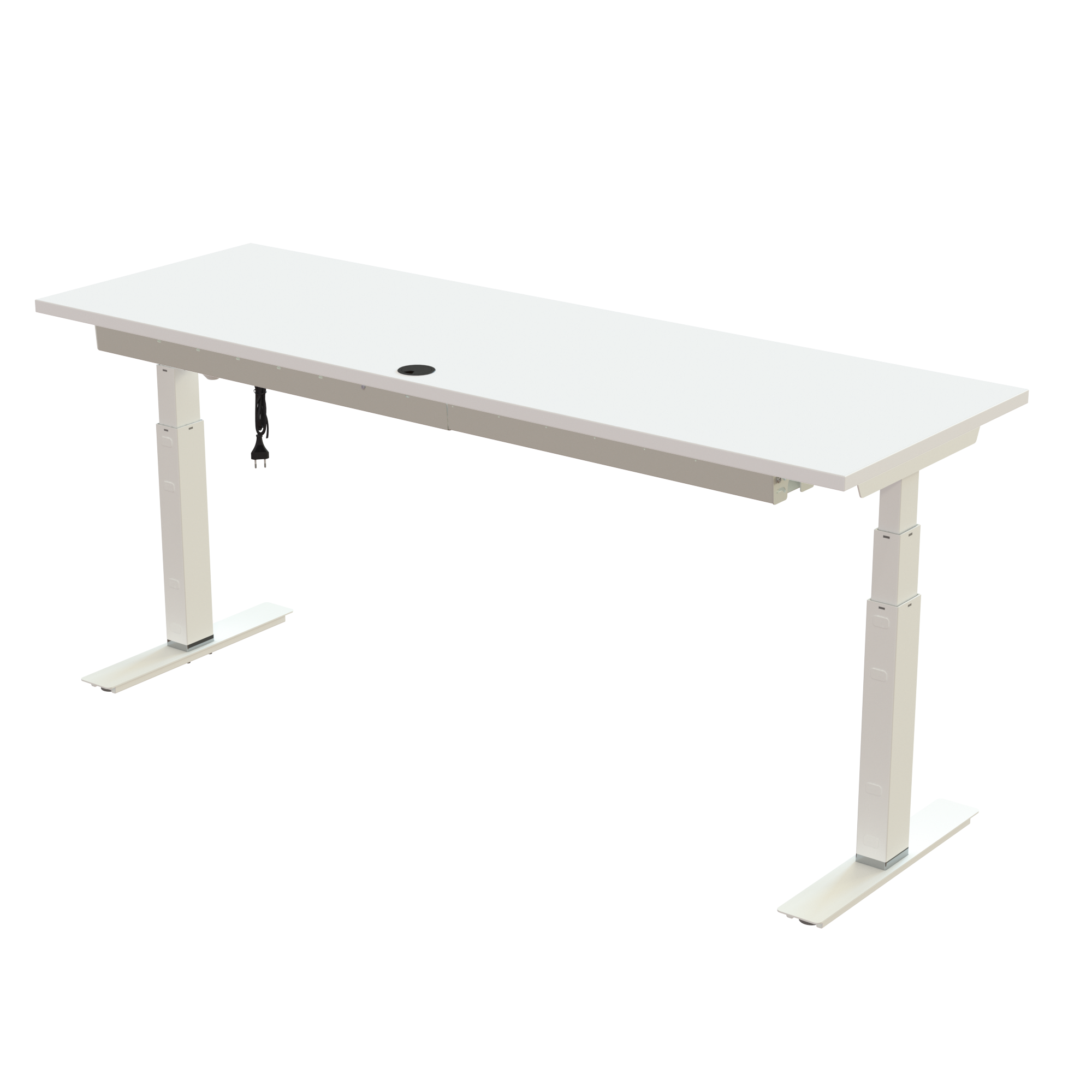 Sit Stand Desk | 180x60 cm | White with white frame