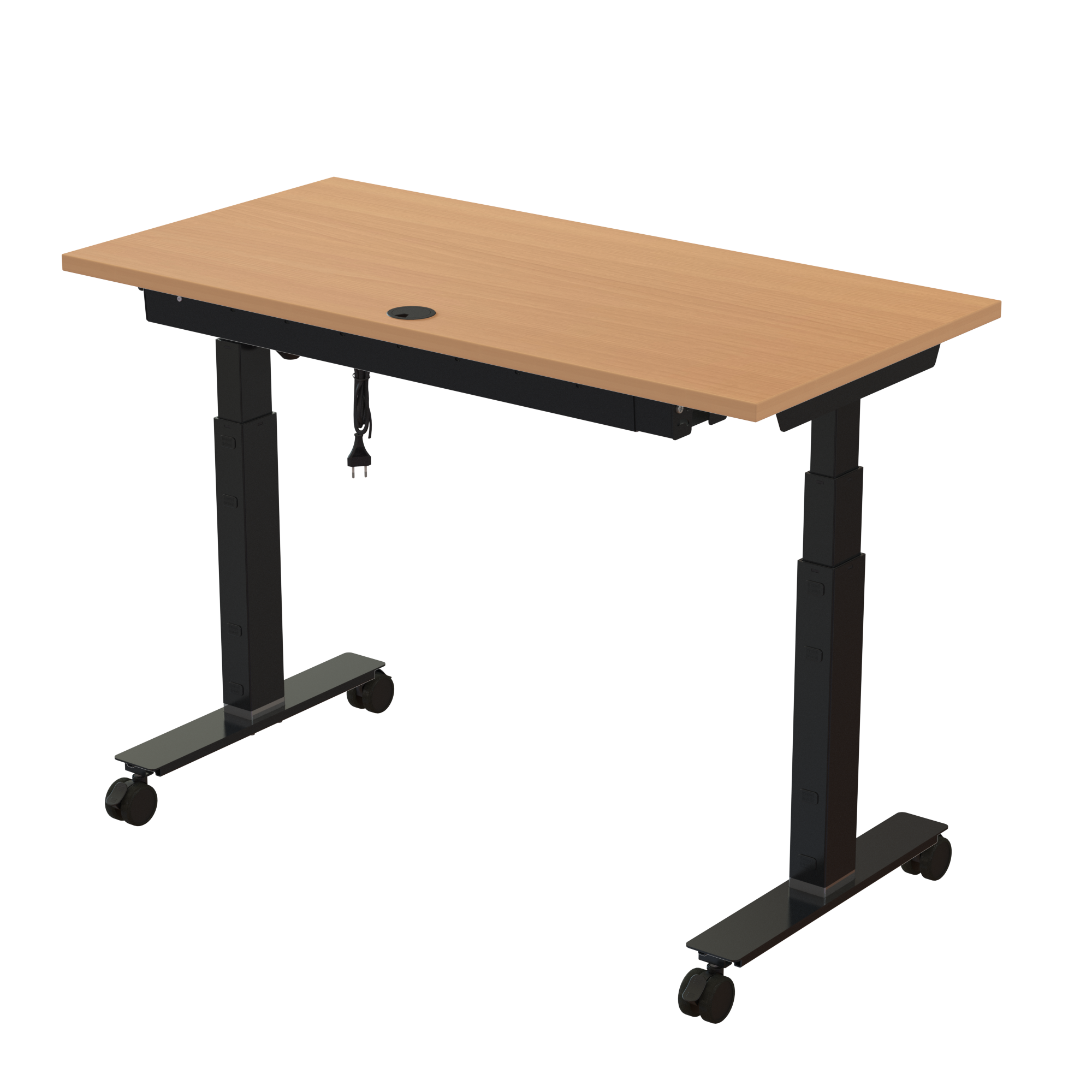 Sit Stand Desk | 120x60 cm | Beech with black frame