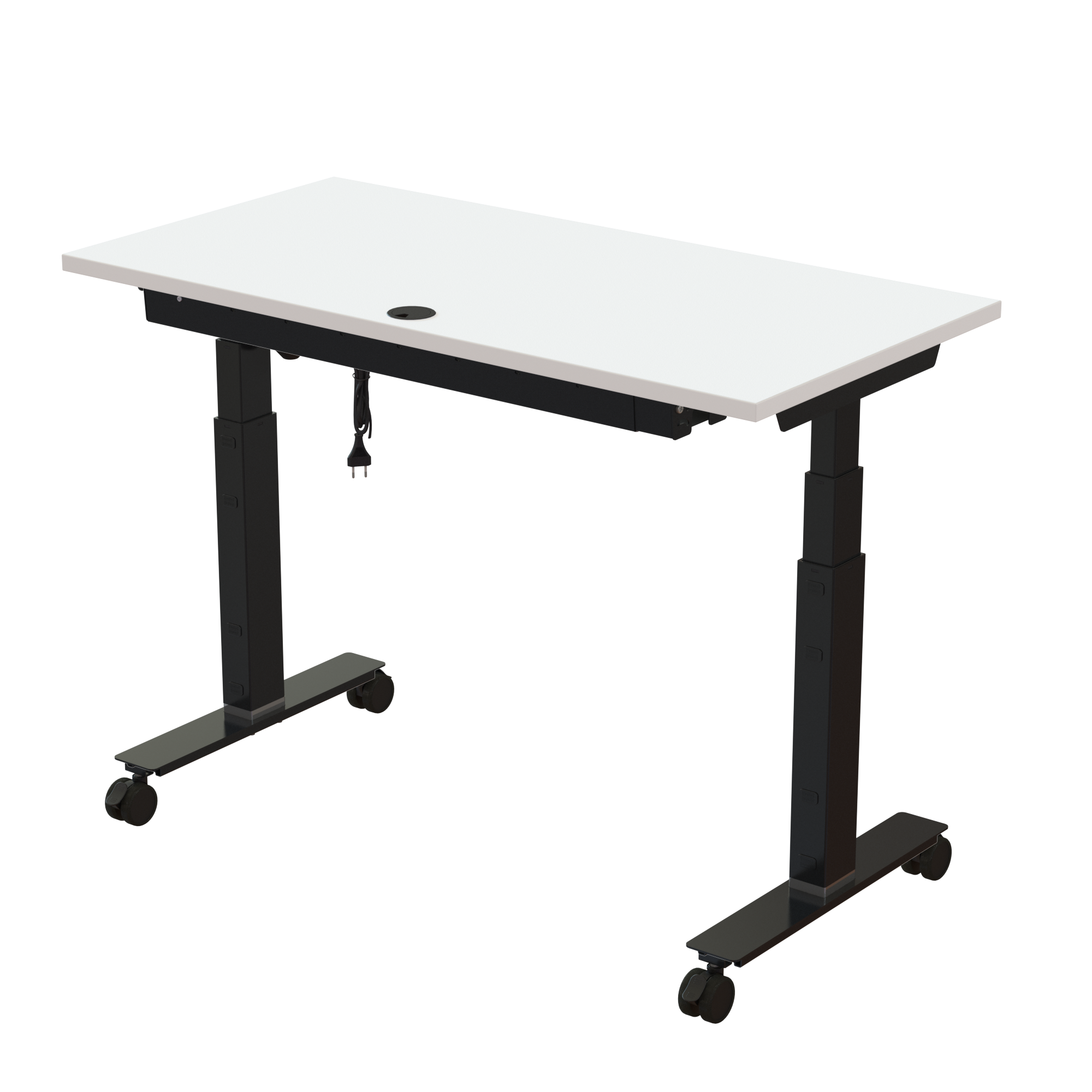 Sit Stand Desk | 120x60 cm | White with black frame