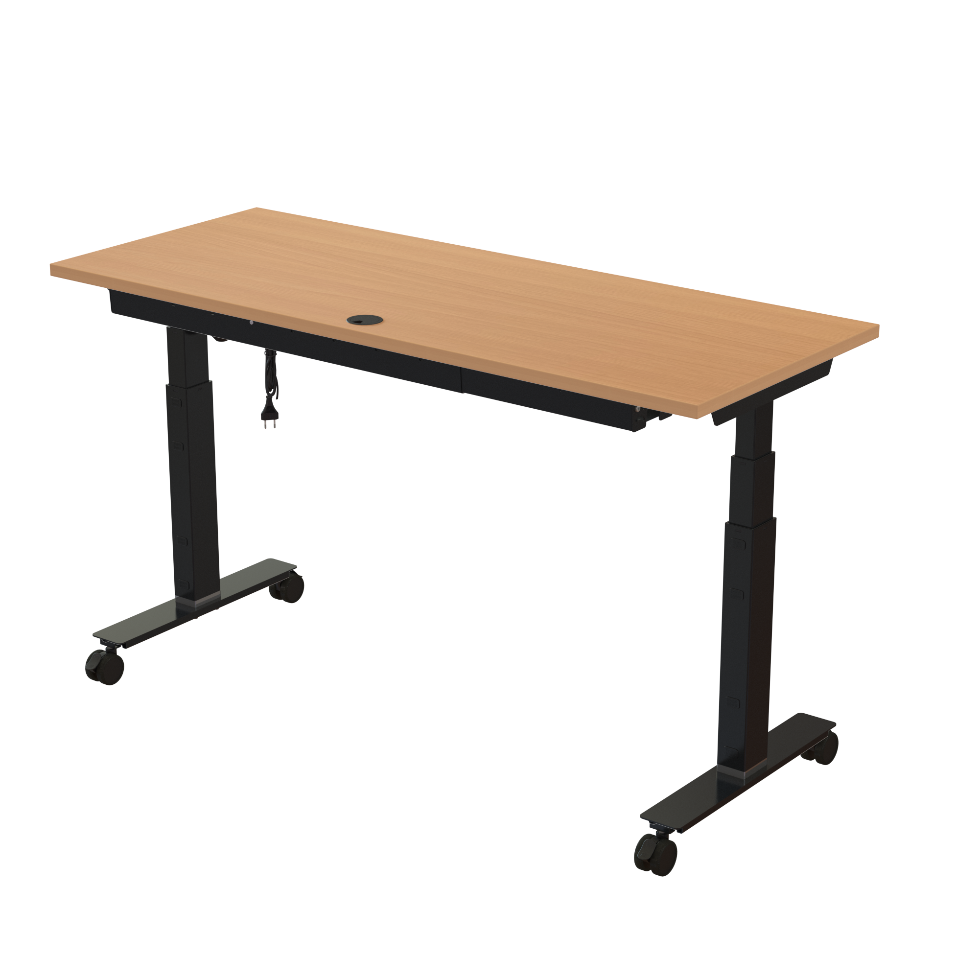 Sit Stand Desk | 150x60 cm | Beech with black frame