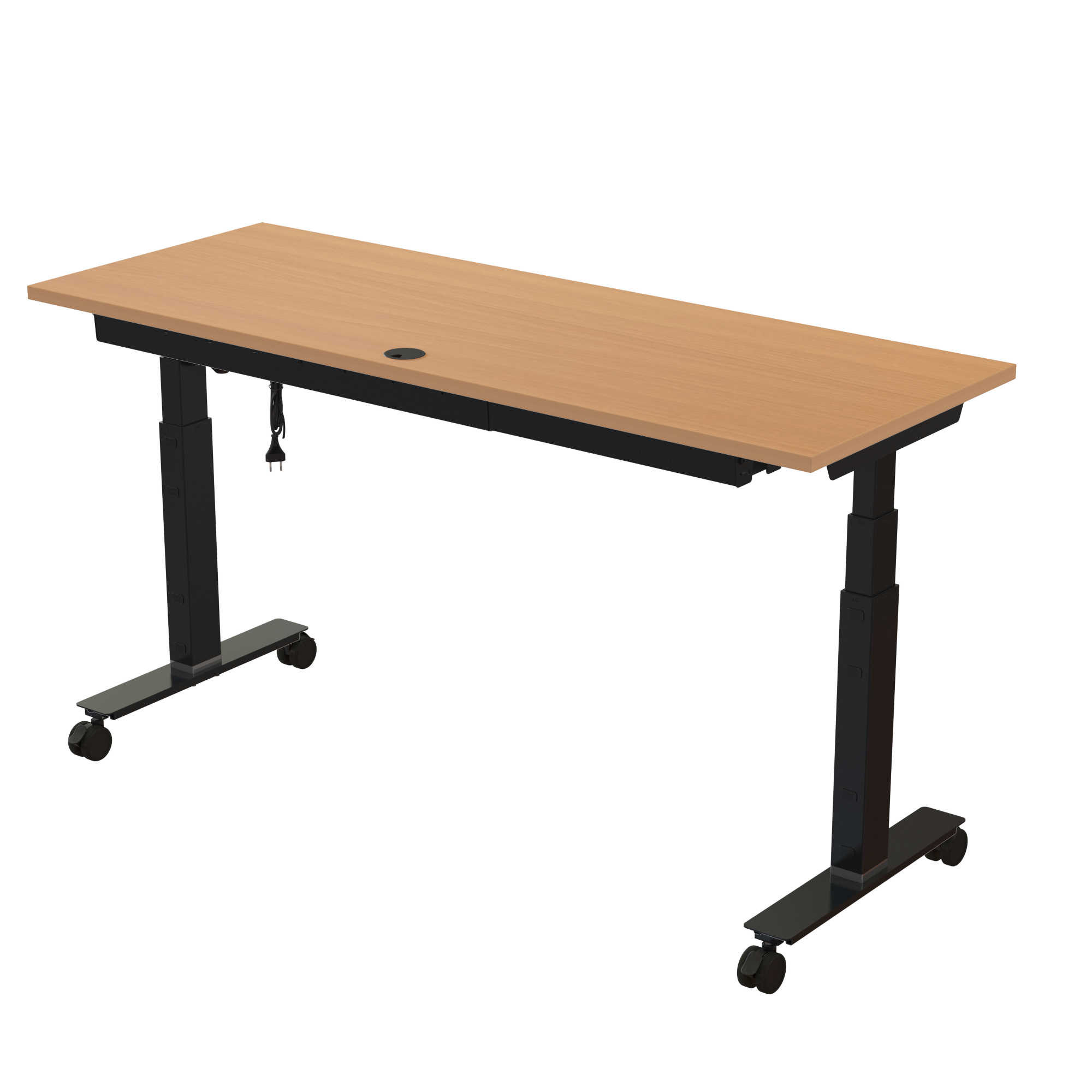 Sit Stand Desk | 160x60 cm | Beech with black frame