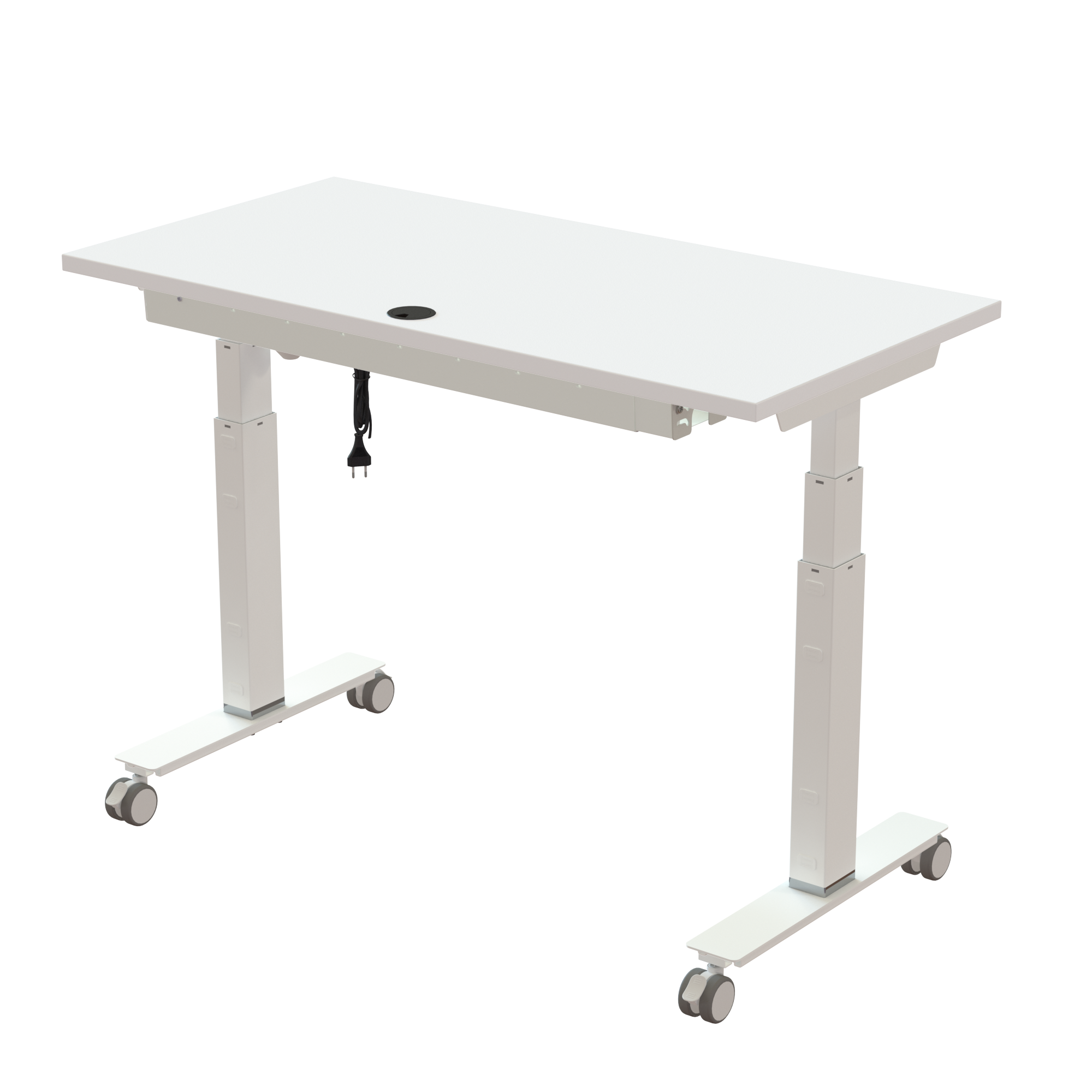 Sit Stand Desk | 120x60 cm | White with white frame