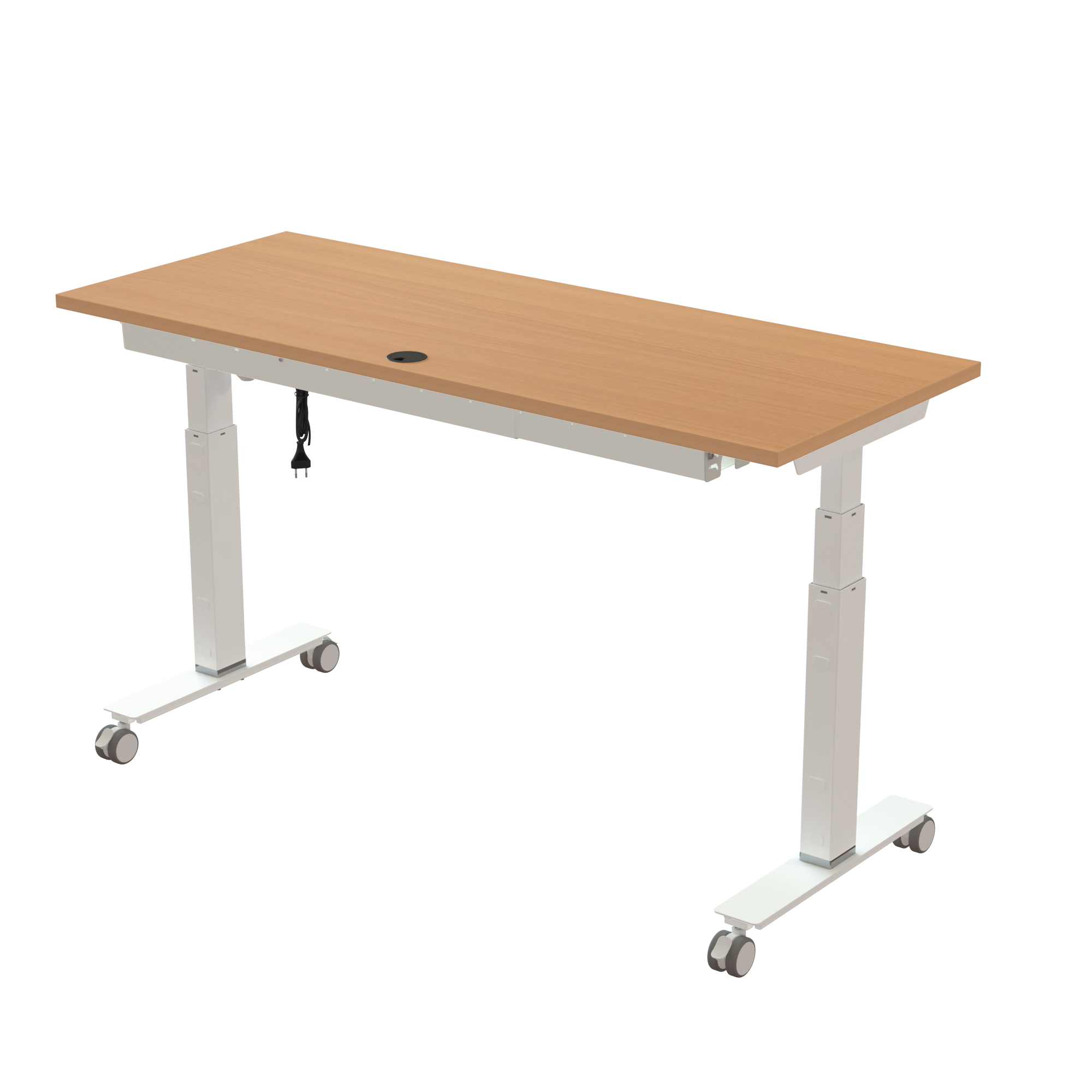 Sit Stand Desk | 150x60 cm | Beech with white frame