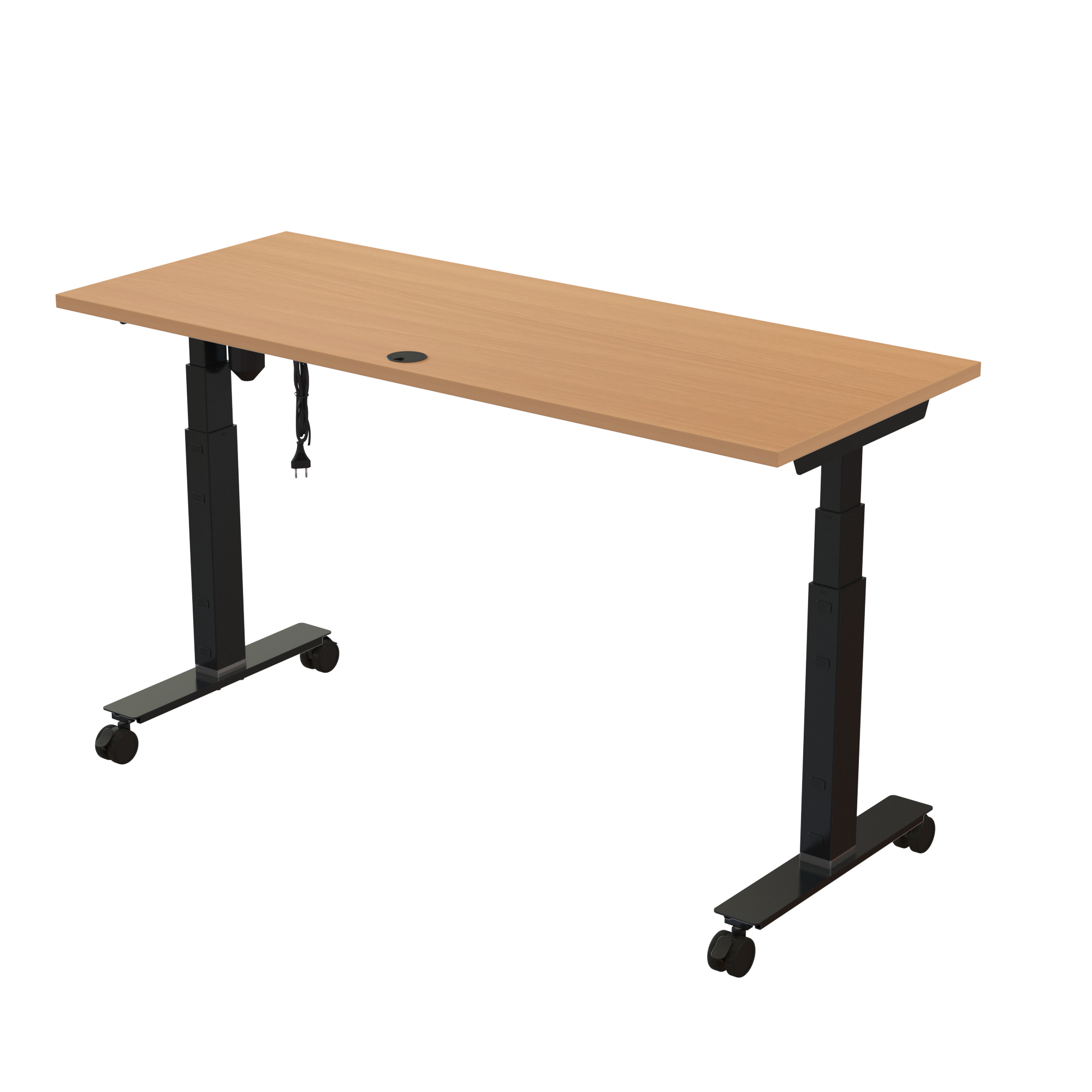 Sit Stand Desk | 150x60 cm | Beech with black frame