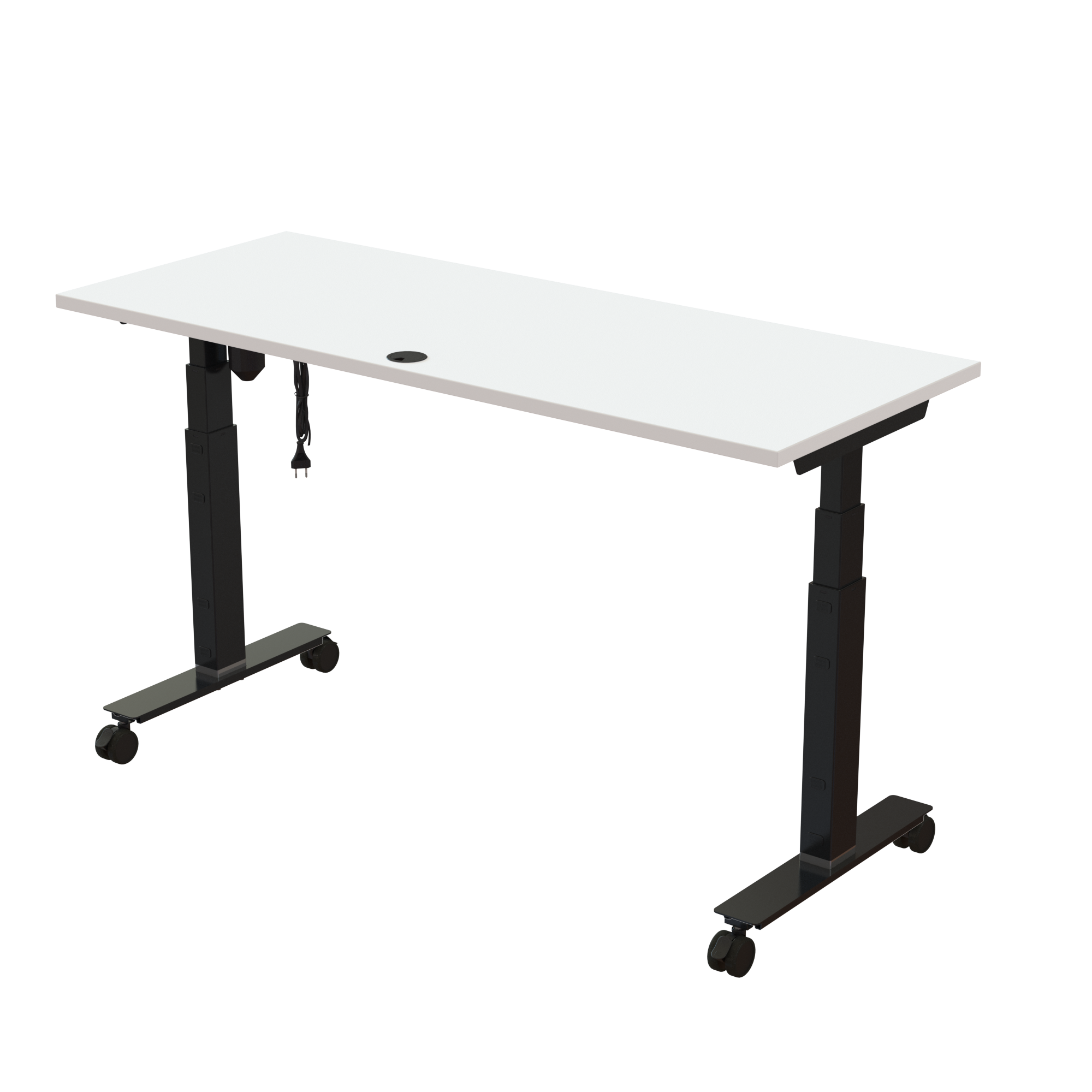 Sit Stand Desk | 150x60 cm | White with black frame