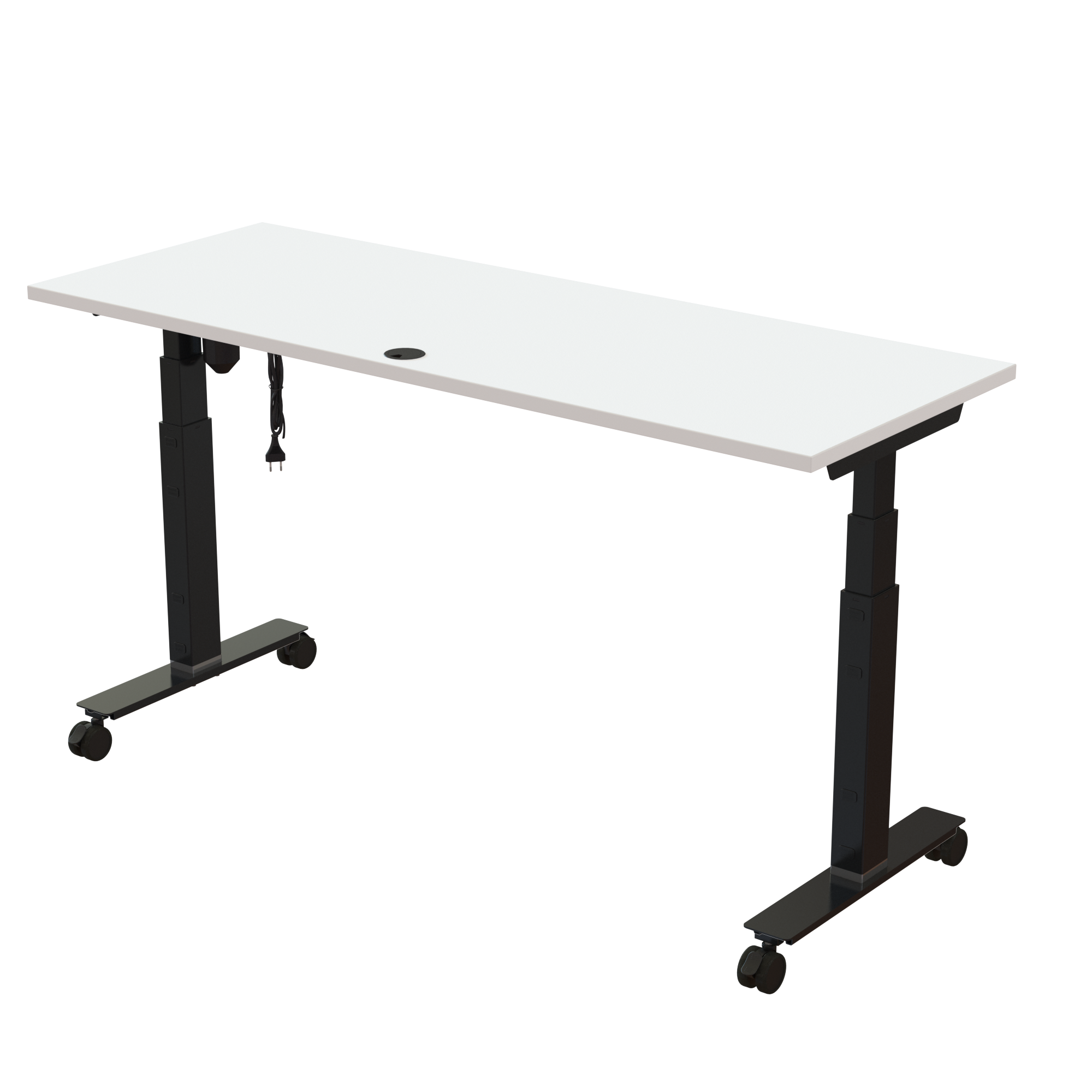 Sit Stand Desk | 160x60 cm | White with black frame