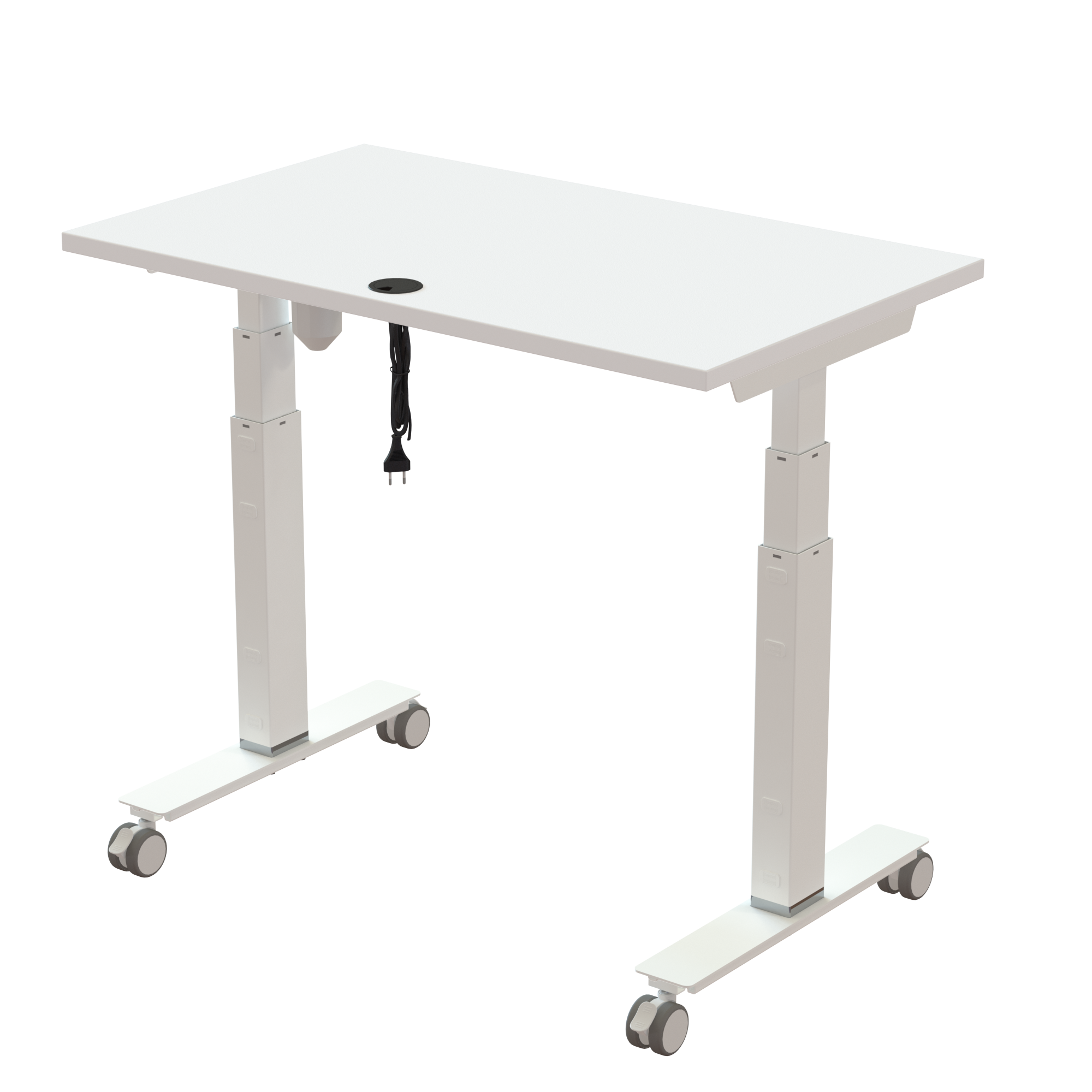 Sit Stand Desk | 100x60 cm | White with white frame