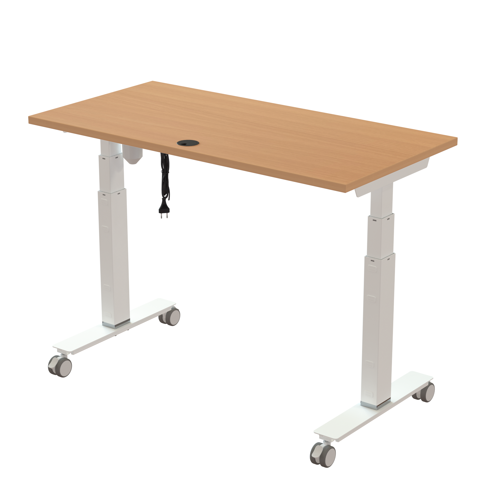 Sit Stand Desk | 120x60 cm | Beech with white frame
