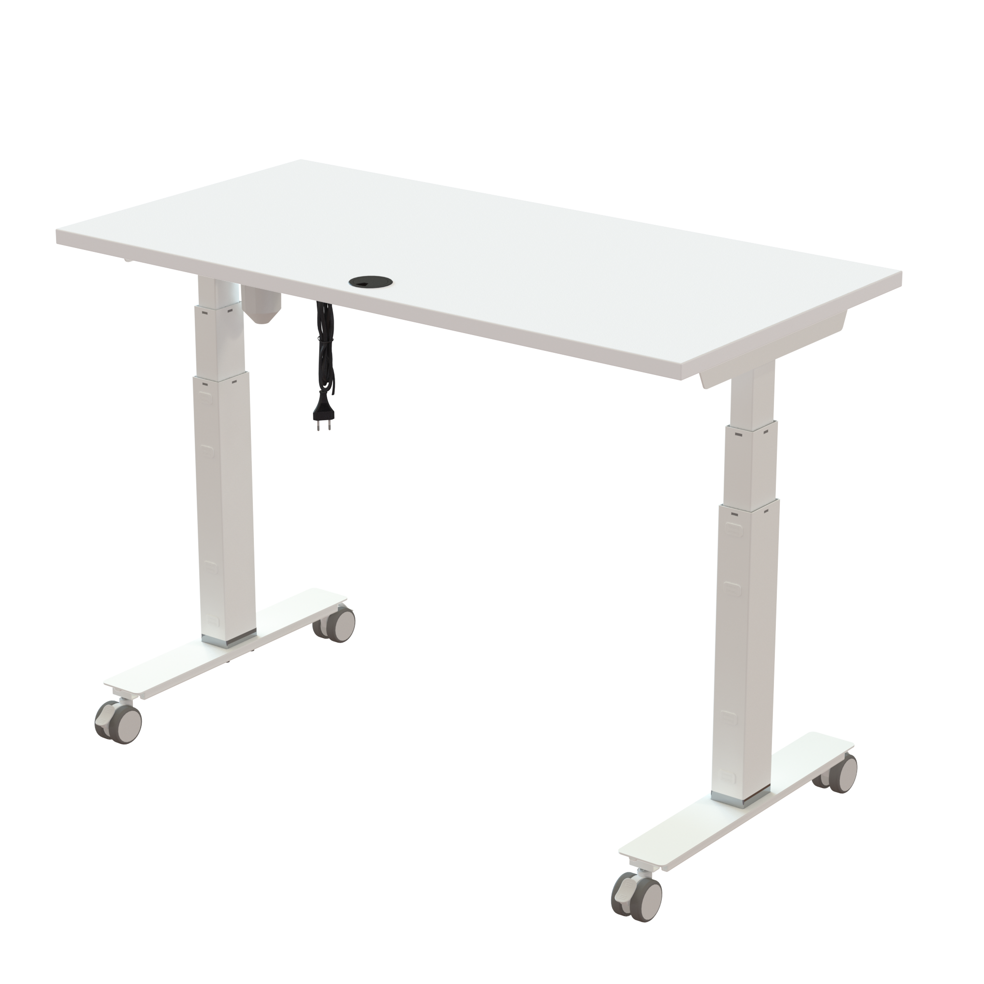 Sit Stand Desk | 120x60 cm | White with white frame