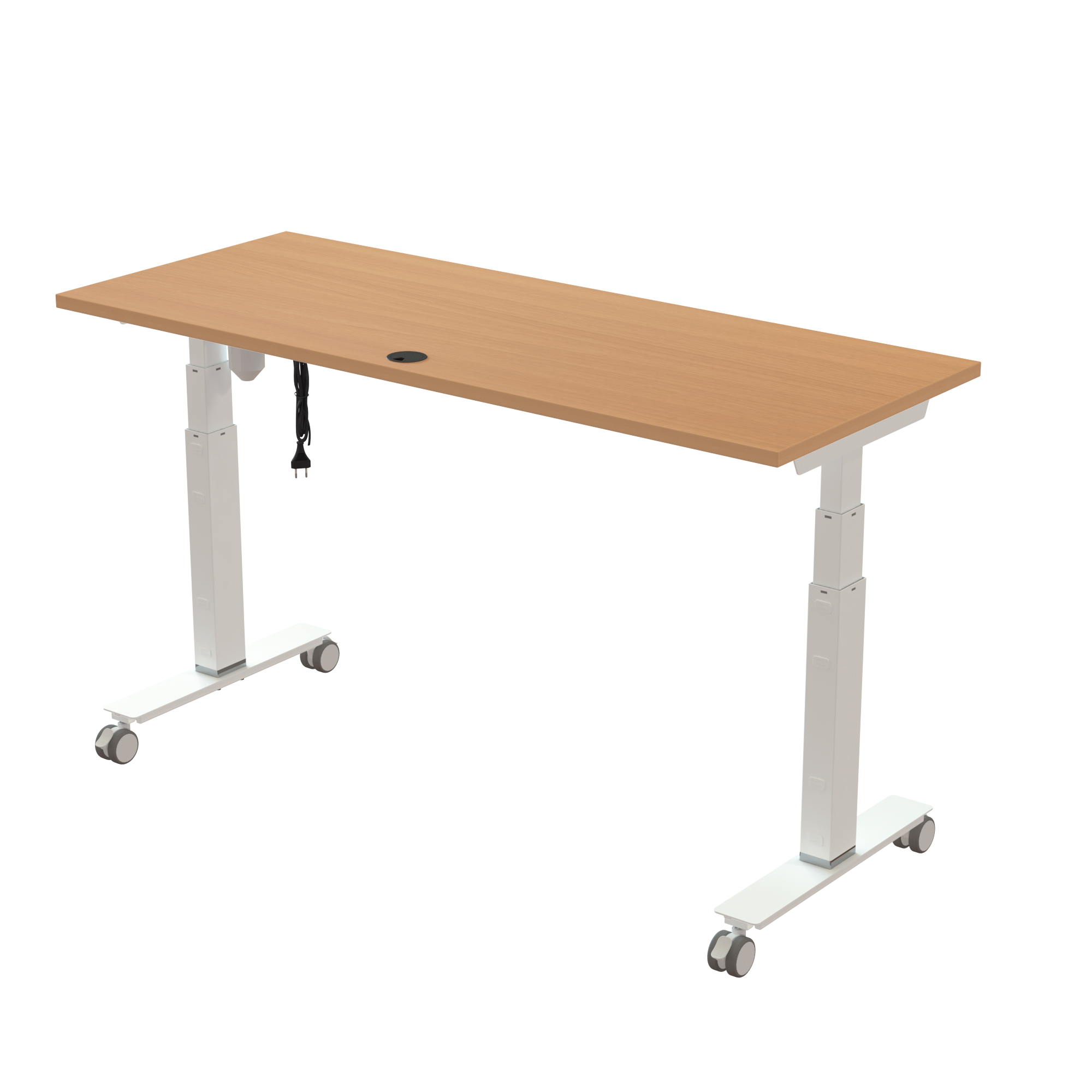 Sit Stand Desk | 150x60 cm | Beech with white frame