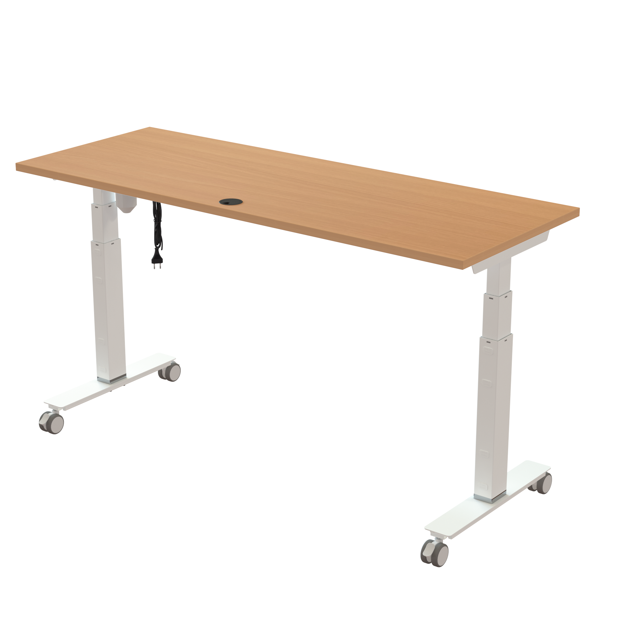 Sit Stand Desk | 160x60 cm | Beech with white frame
