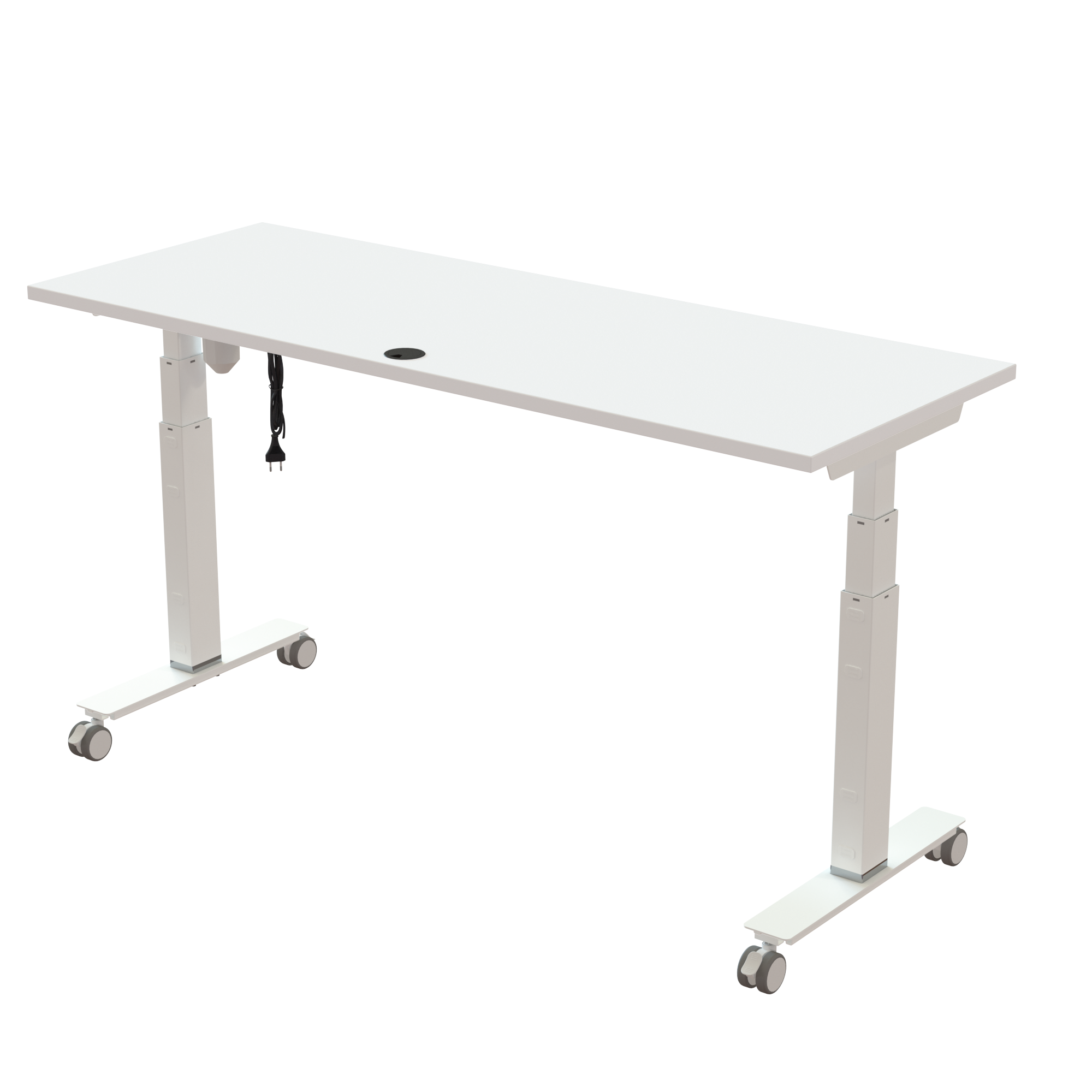 Sit Stand Desk | 160x60 cm | White with white frame