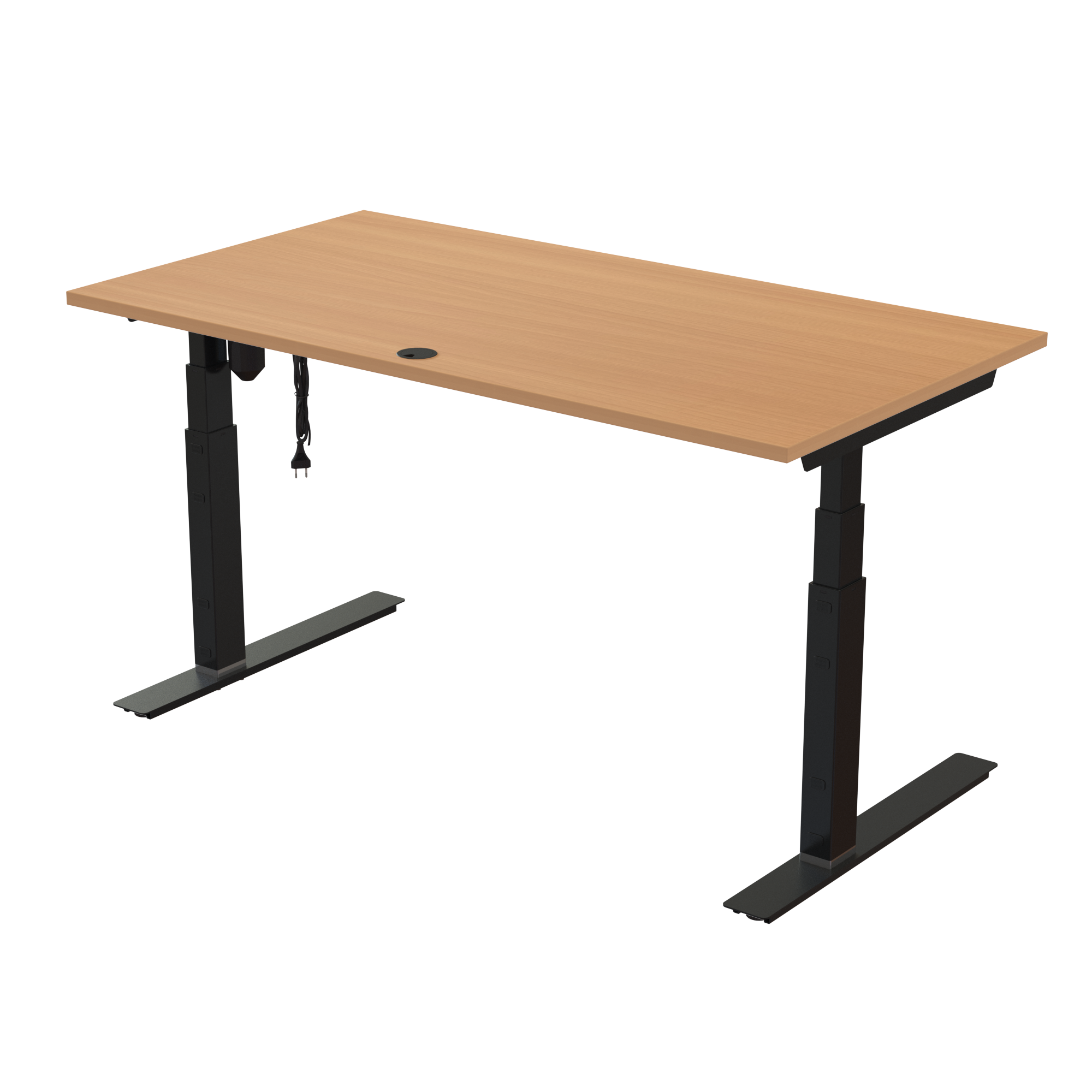 Sit Stand Desk | 150x80 cm | Beech with black frame