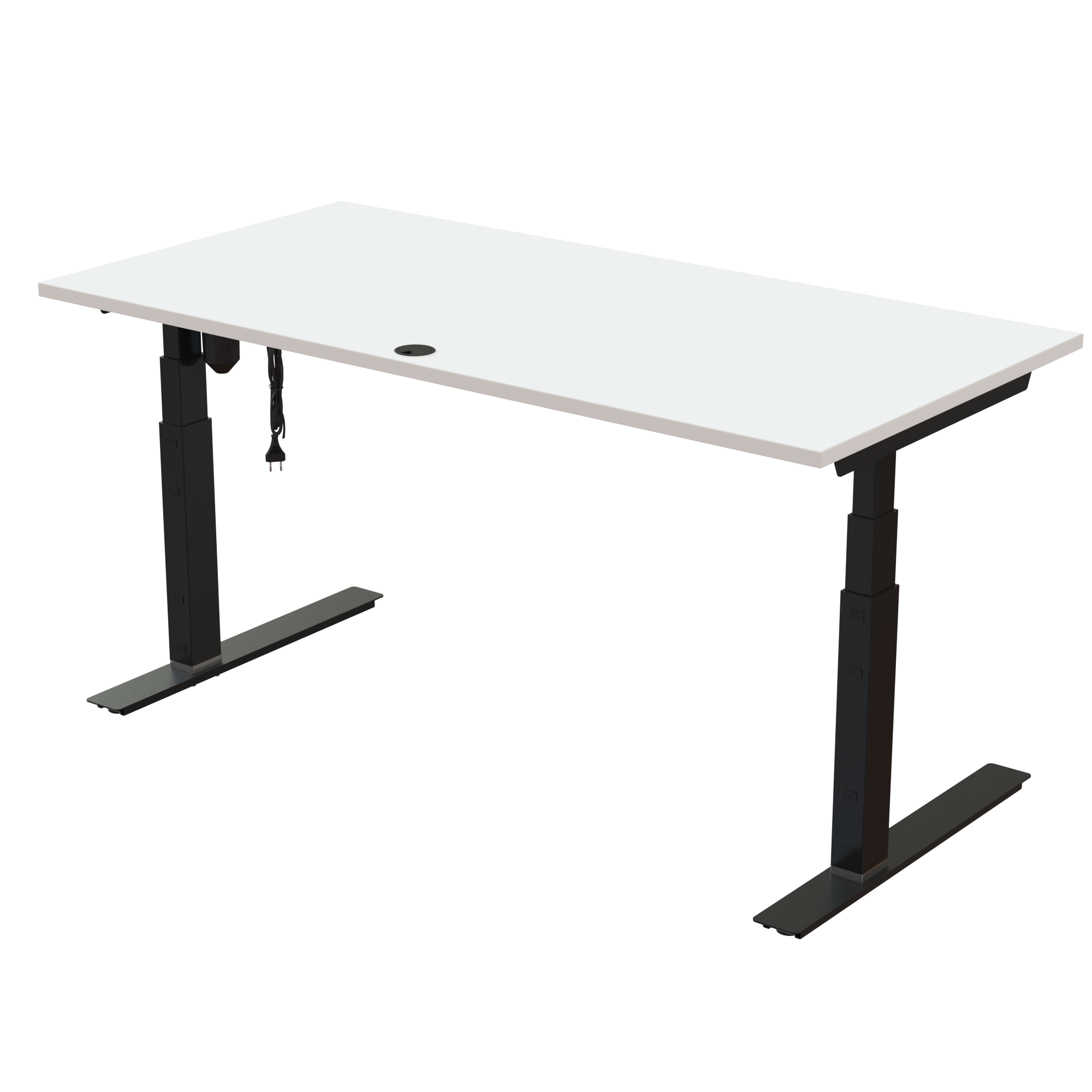 Sit Stand Desk | 160x80 cm | White with black frame