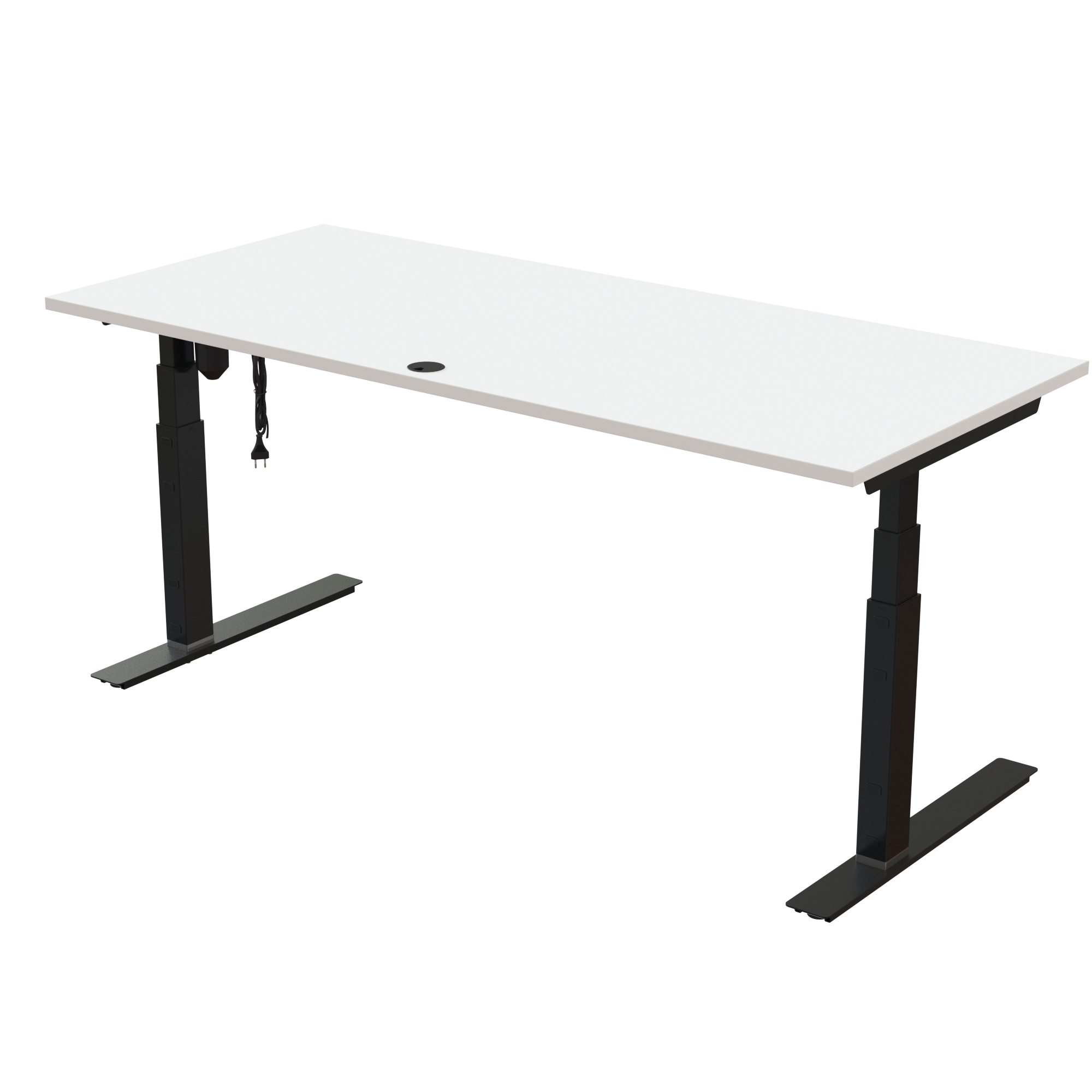 Sit Stand Desk | 180x80 cm | White with black frame