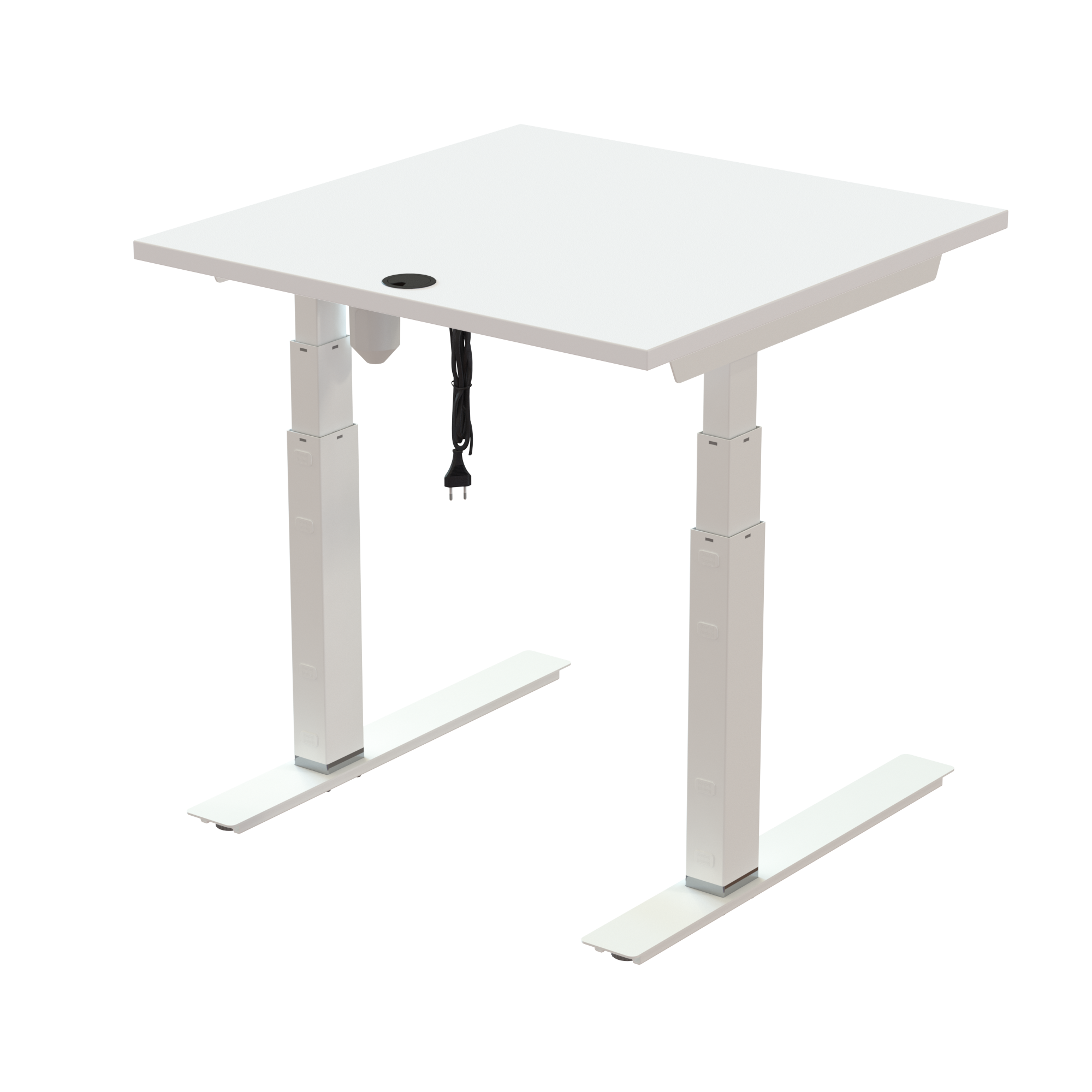 Sit Stand Desk | 80x80 cm | White with white frame