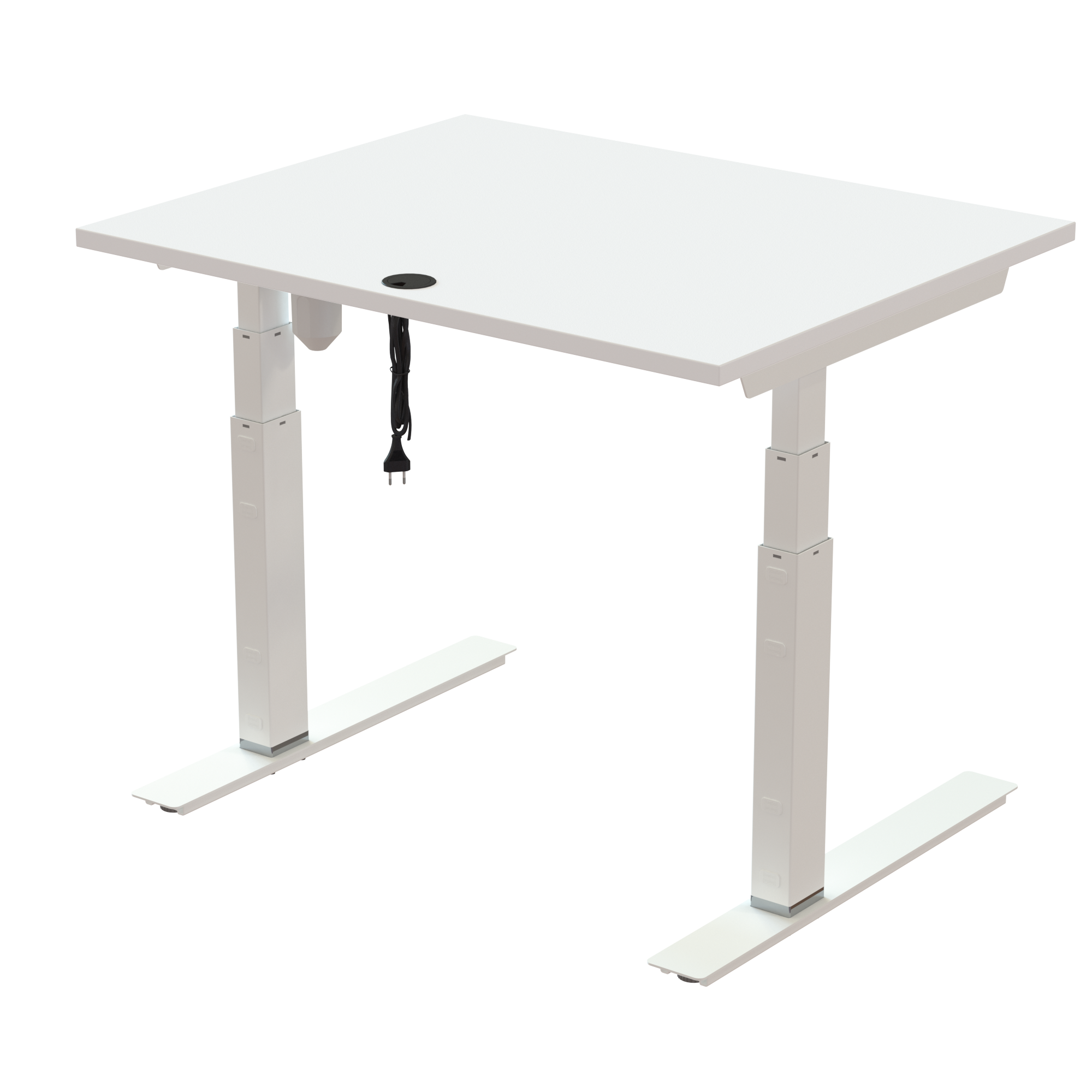 Sit Stand Desk | 100x80 cm | White with white frame
