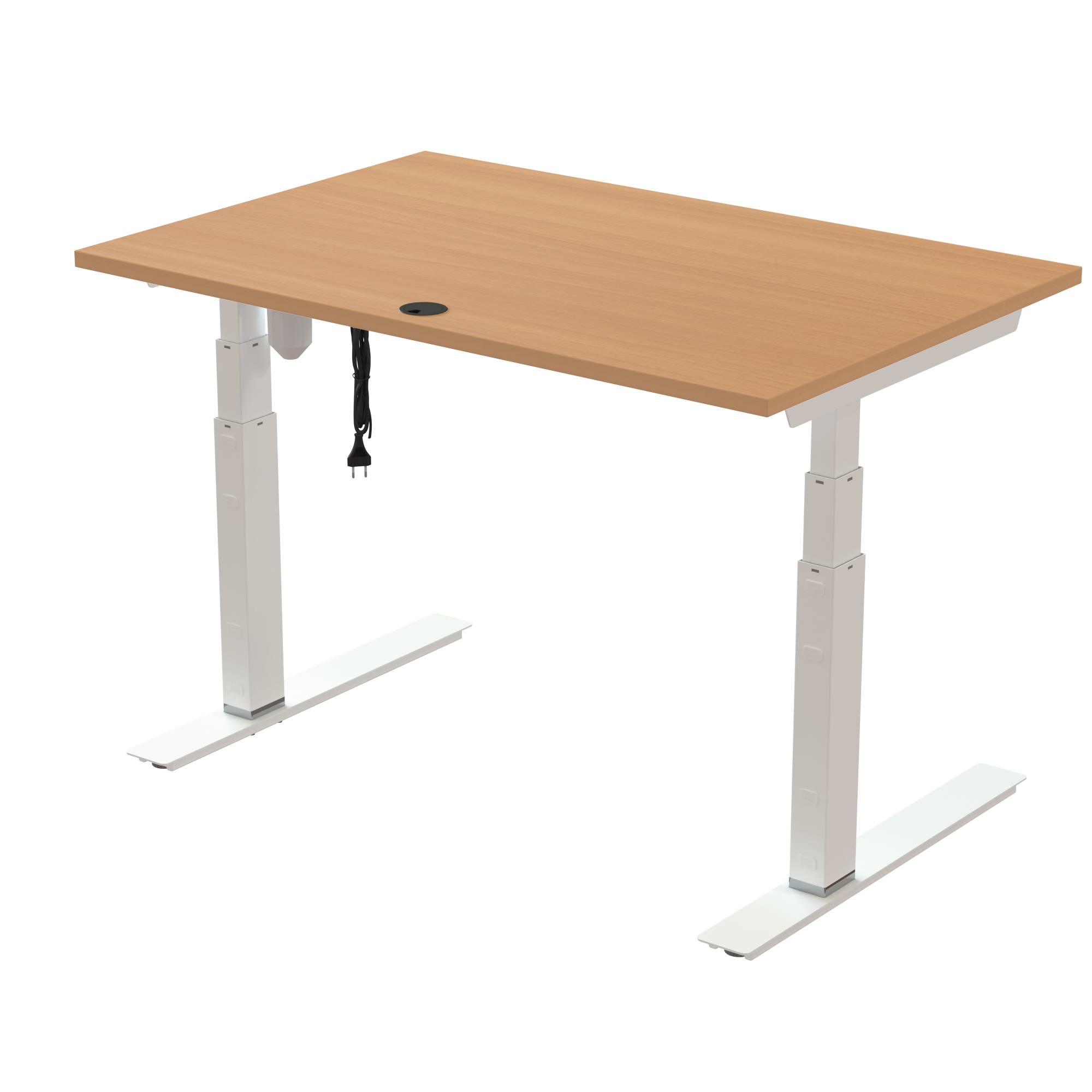 Sit Stand Desk | 120x80 cm | Beech with white frame