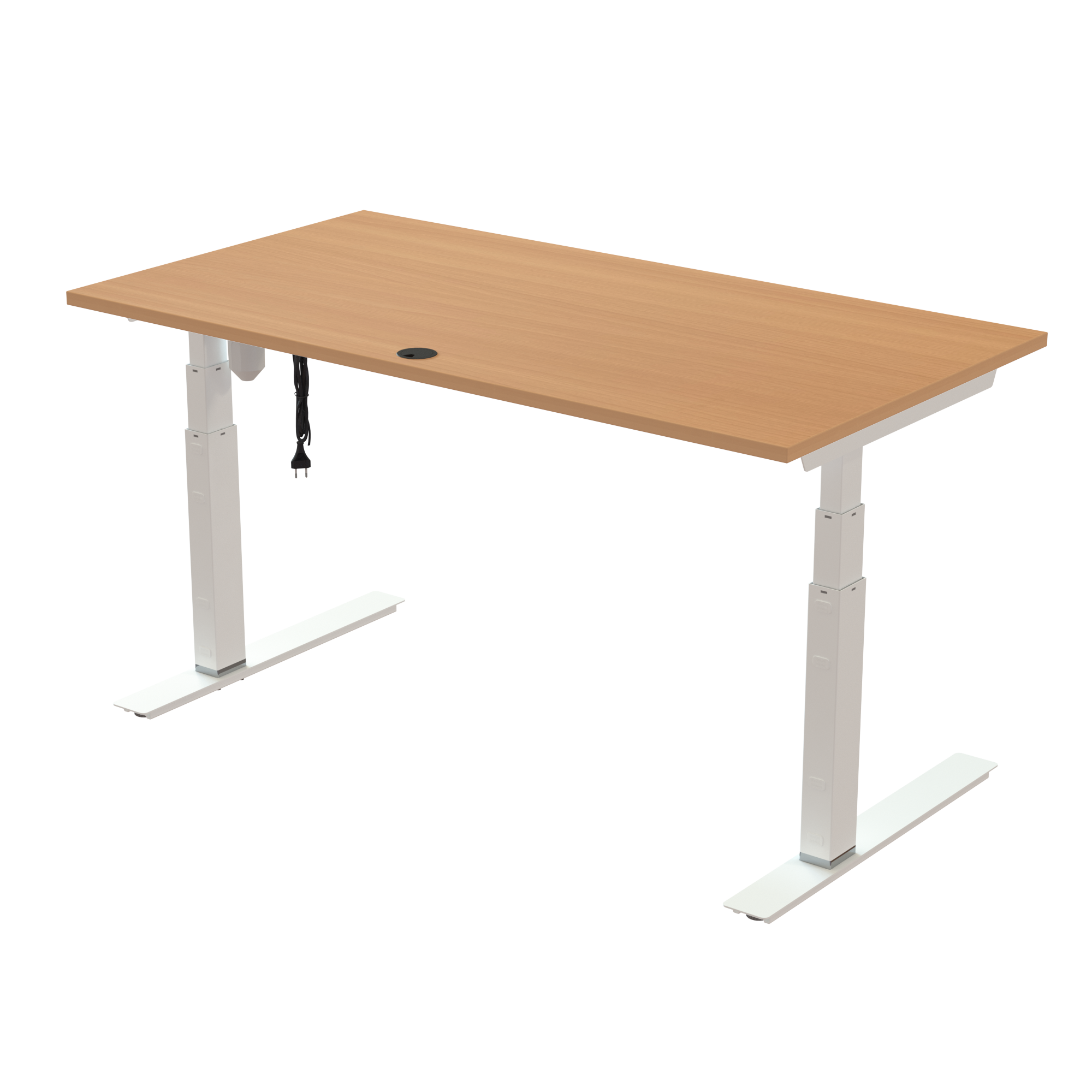 Sit Stand Desk | 150x80 cm | Beech with white frame