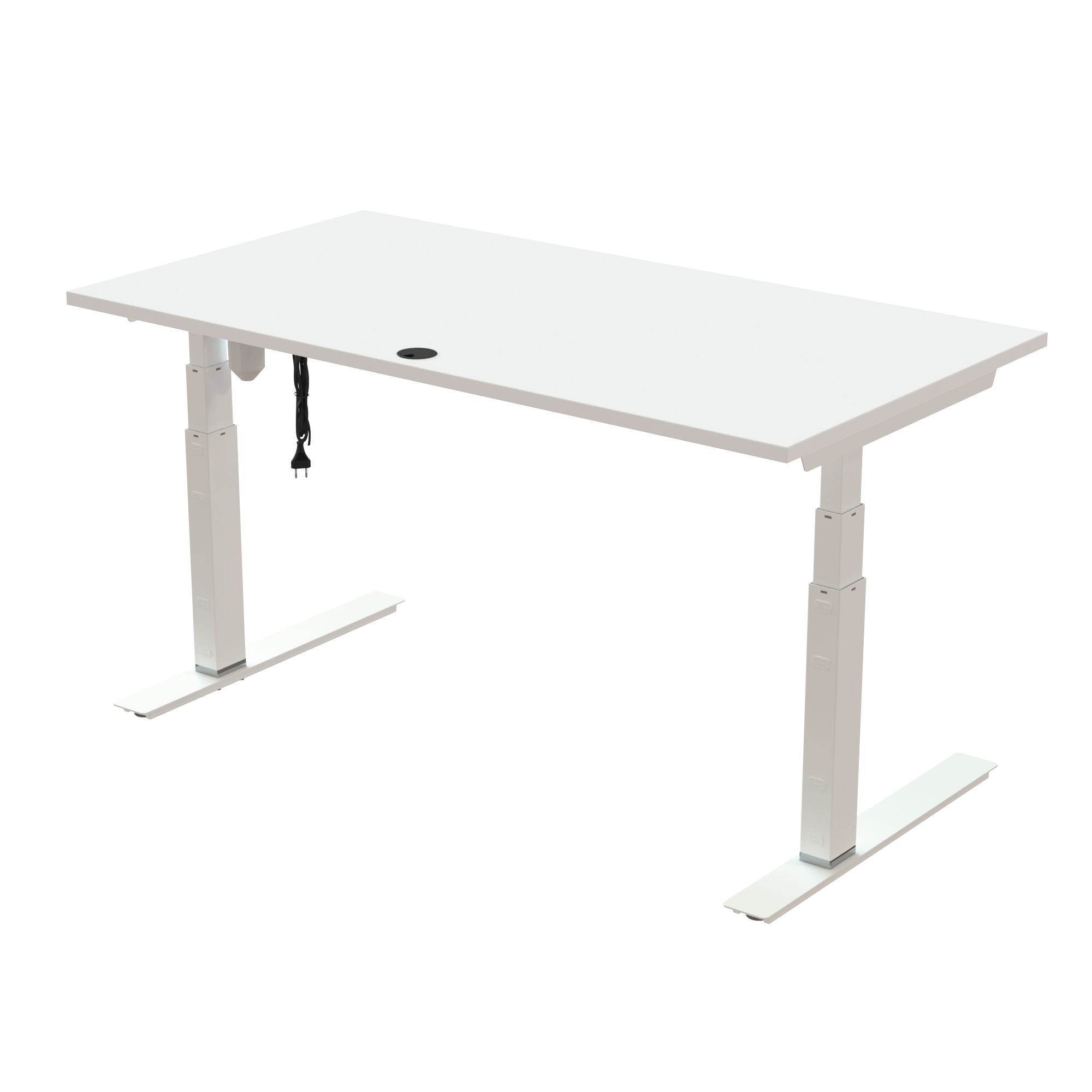 Sit Stand Desk | 150x80 cm | White with white frame