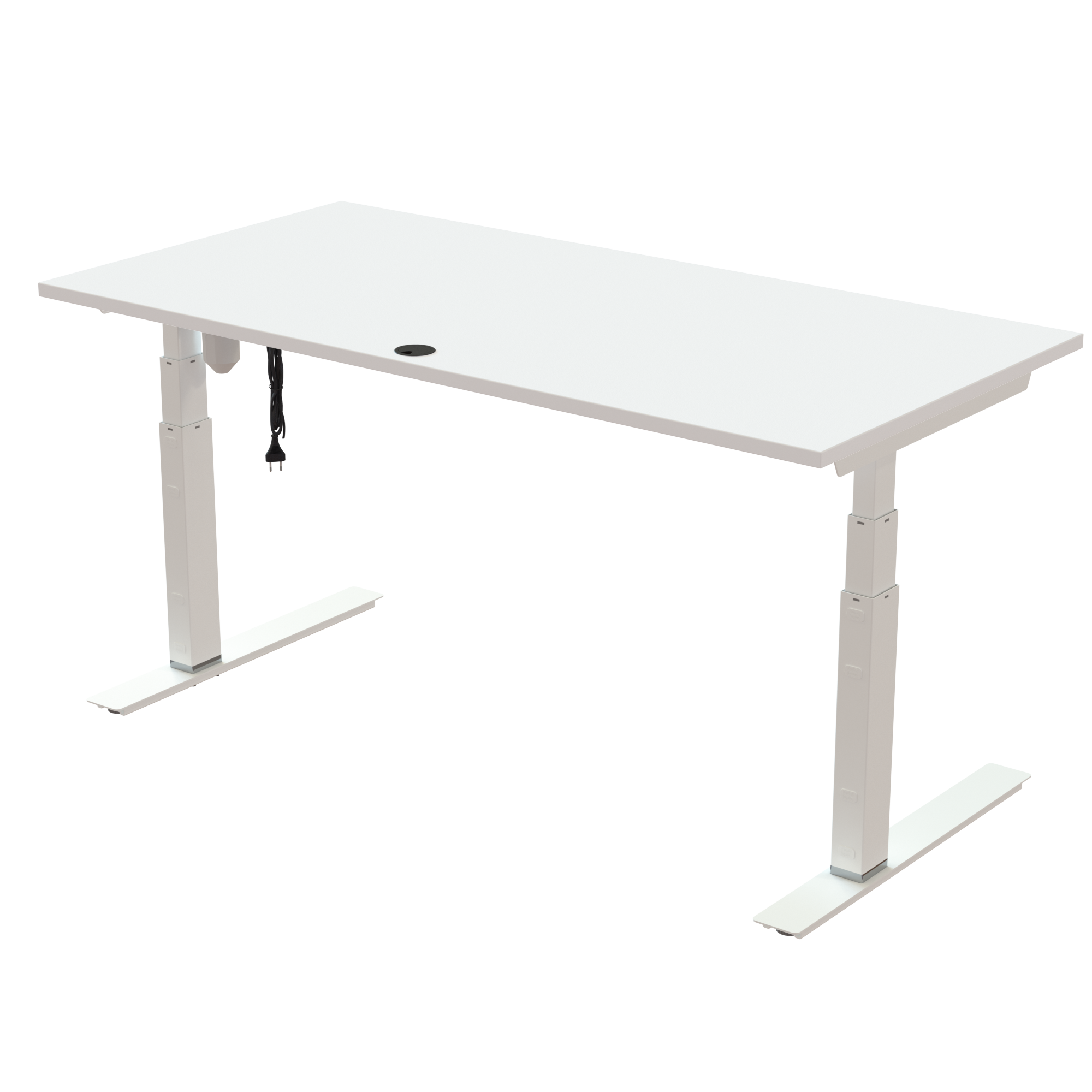 Sit Stand Desk | 160x80 cm | White with white frame