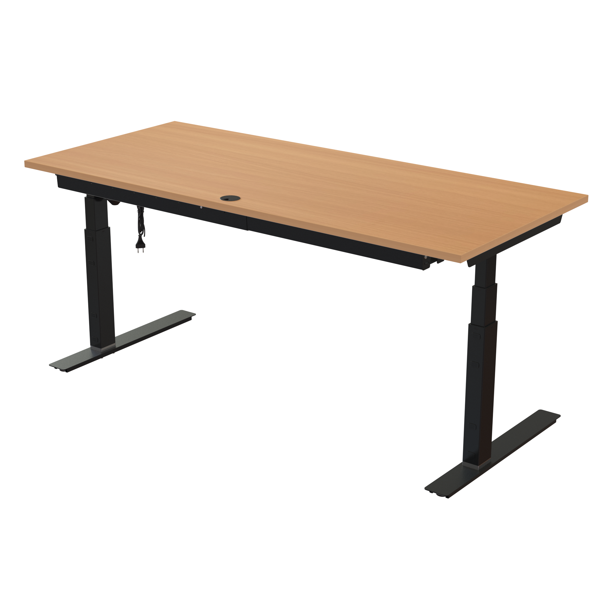 Sit Stand Desk | 180x80 cm | Beech with black frame