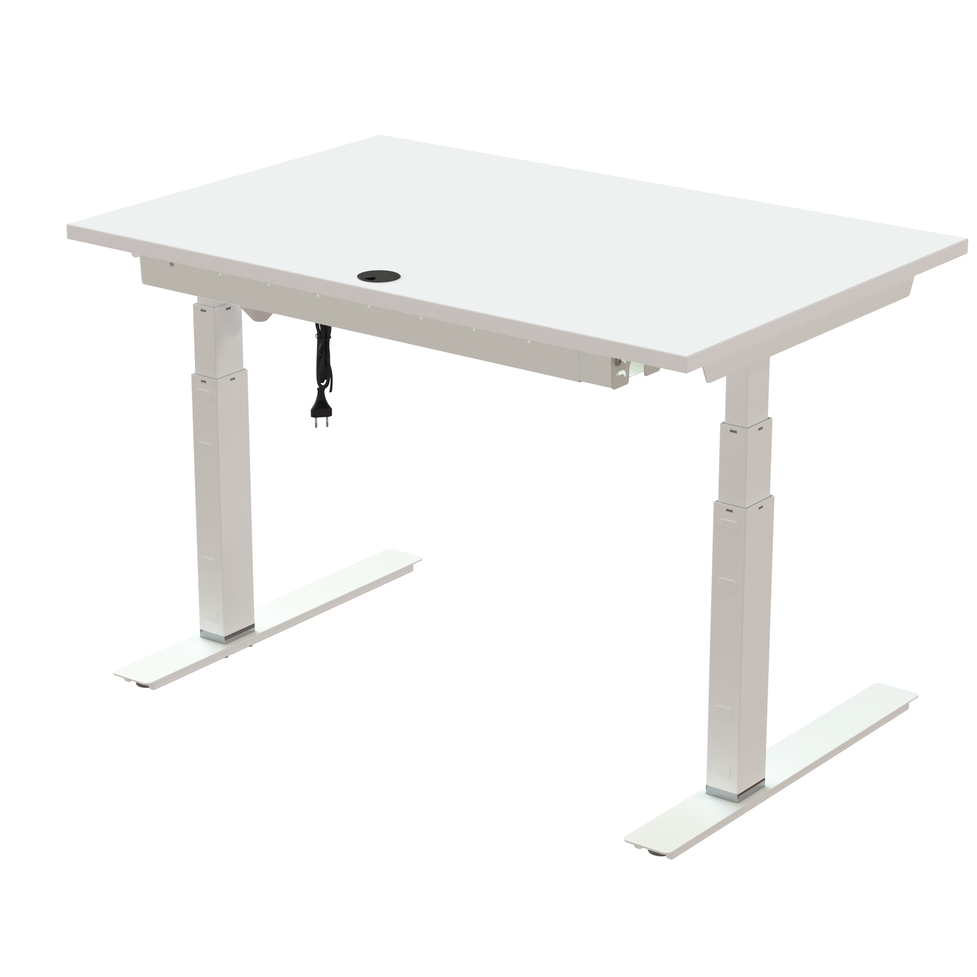 Sit Stand Desk | 120x80 cm | White with white frame