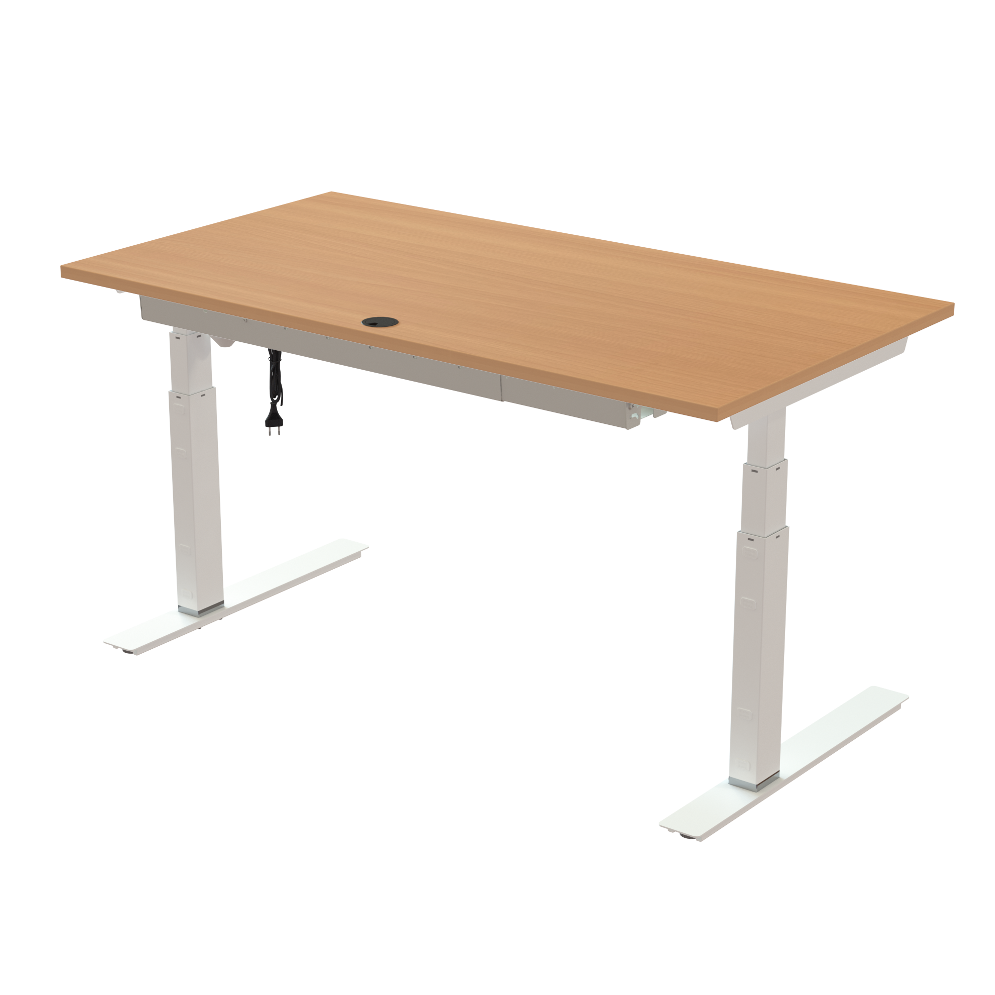 Sit Stand Desk | 150x80 cm | Beech with white frame