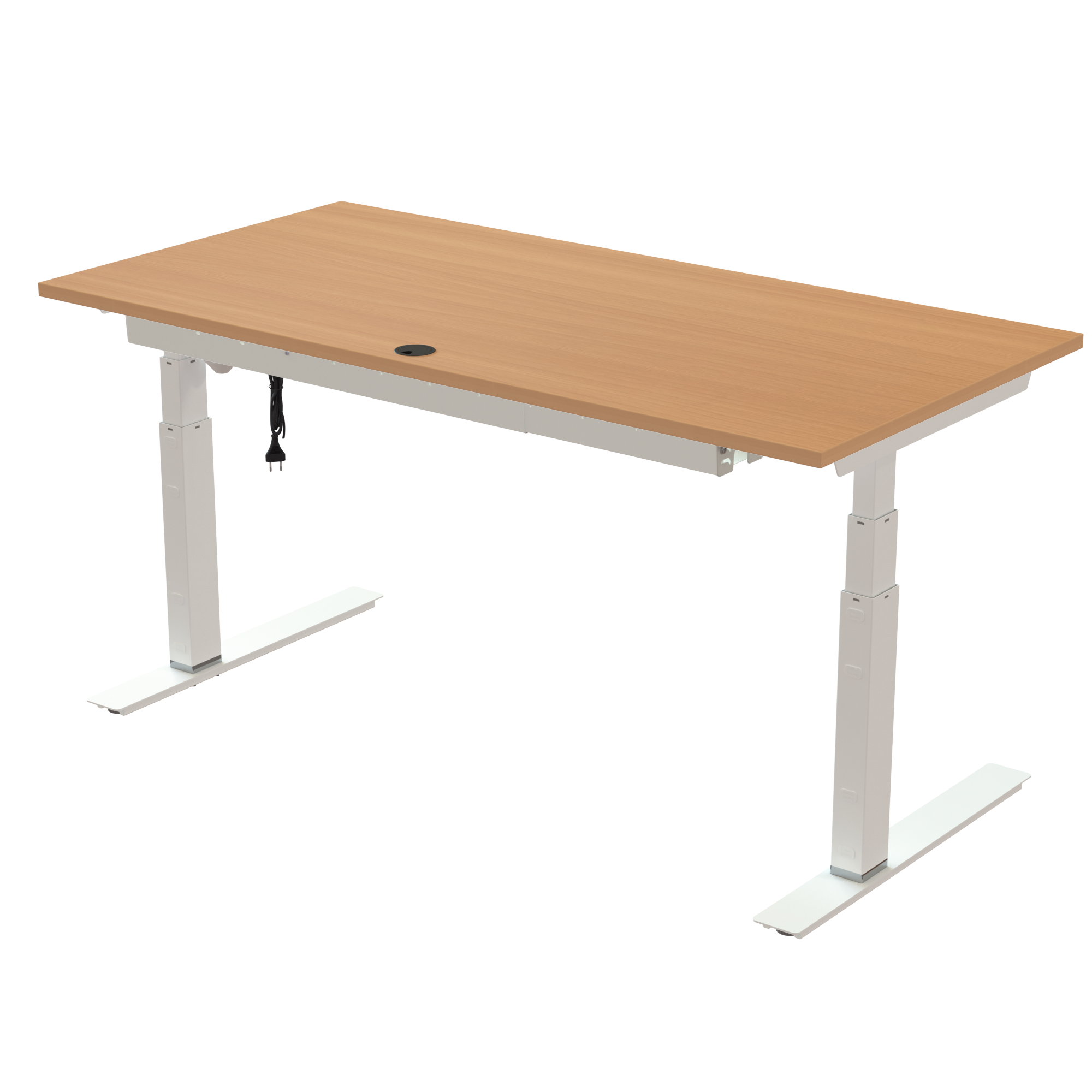 Sit Stand Desk | 160x80 cm | Beech with white frame
