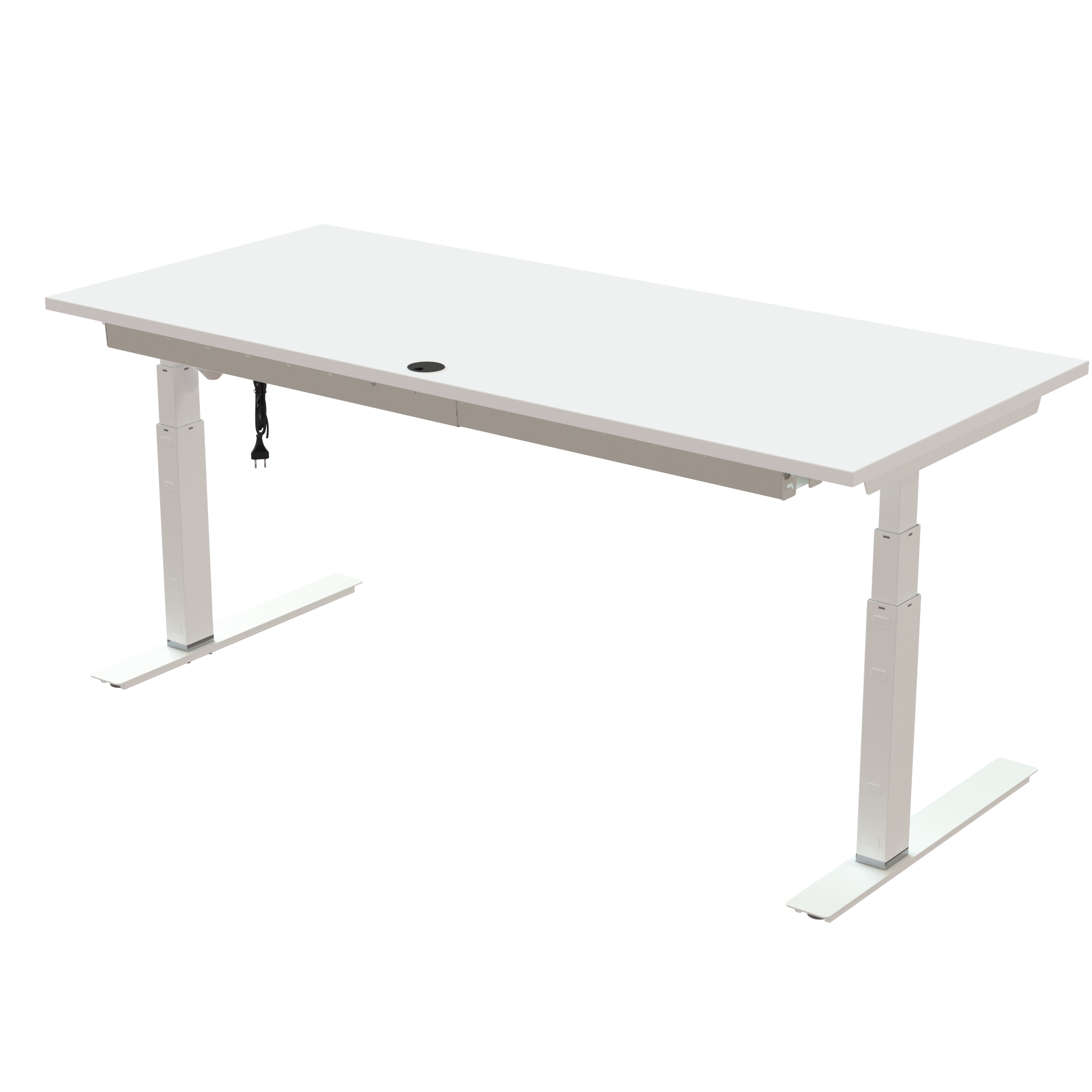 Sit Stand Desk | 180x80 cm | White with white frame