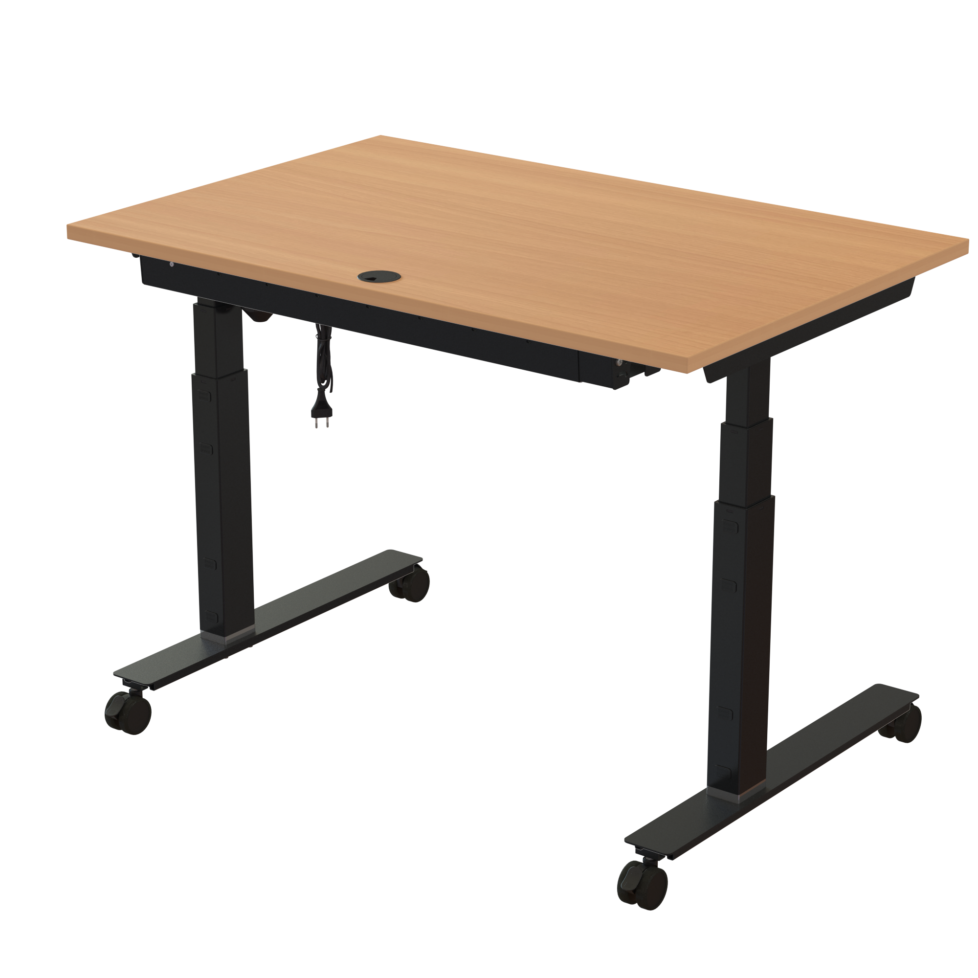 Sit Stand Desk | 120x80 cm | Beech with black frame