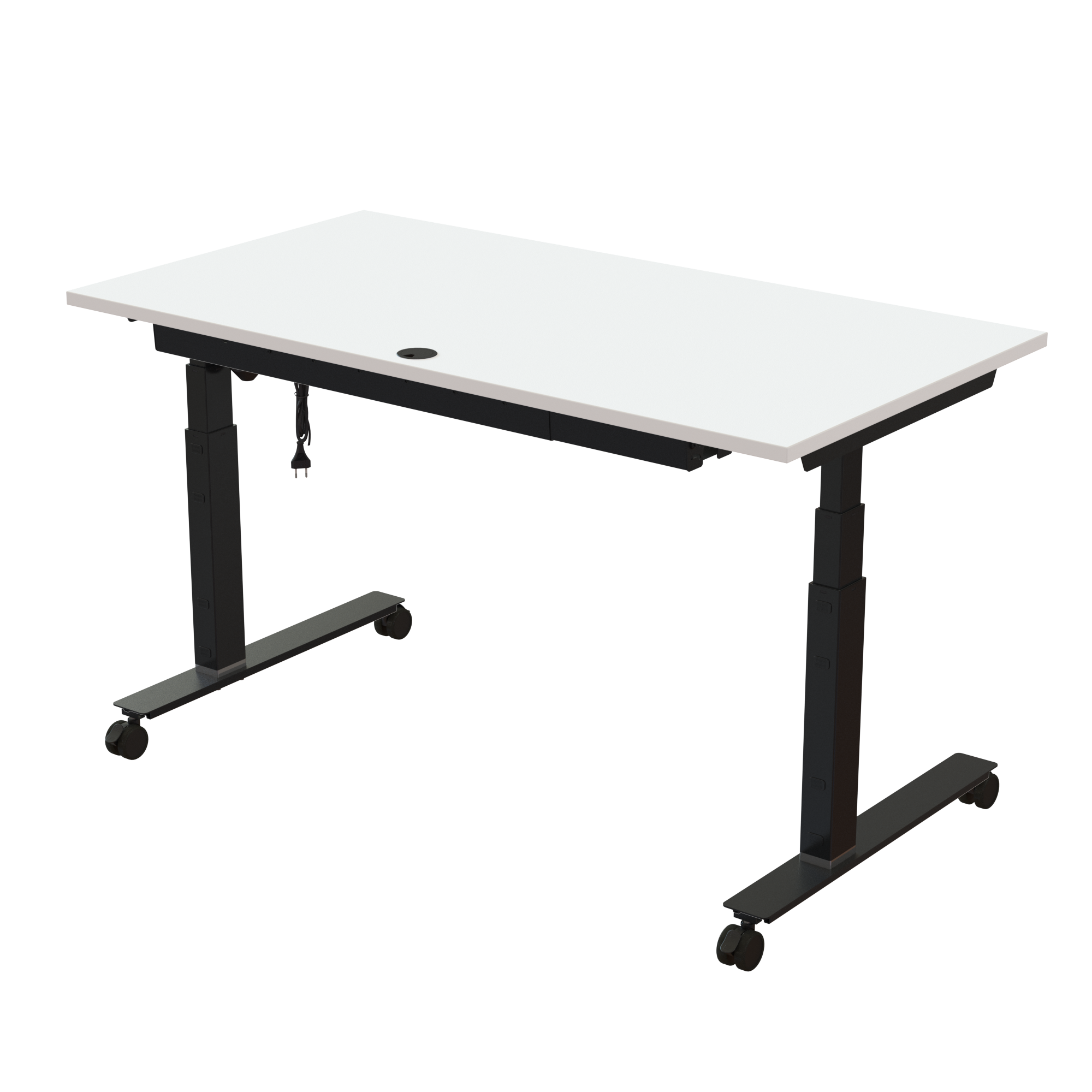 Sit Stand Desk | 150x80 cm | White with black frame