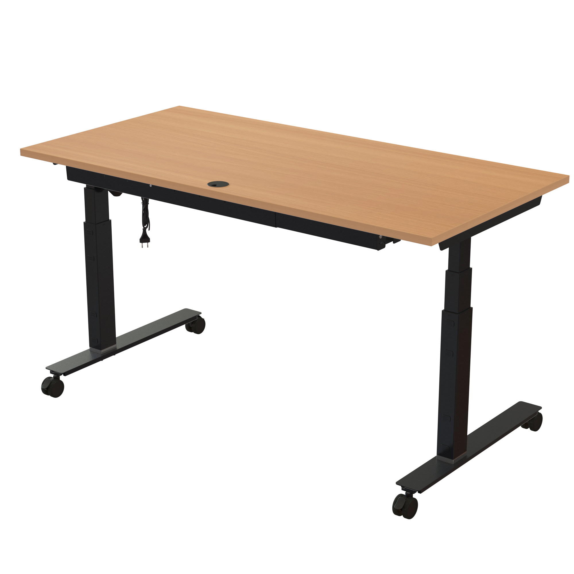 Sit Stand Desk | 160x80 cm | Beech with black frame