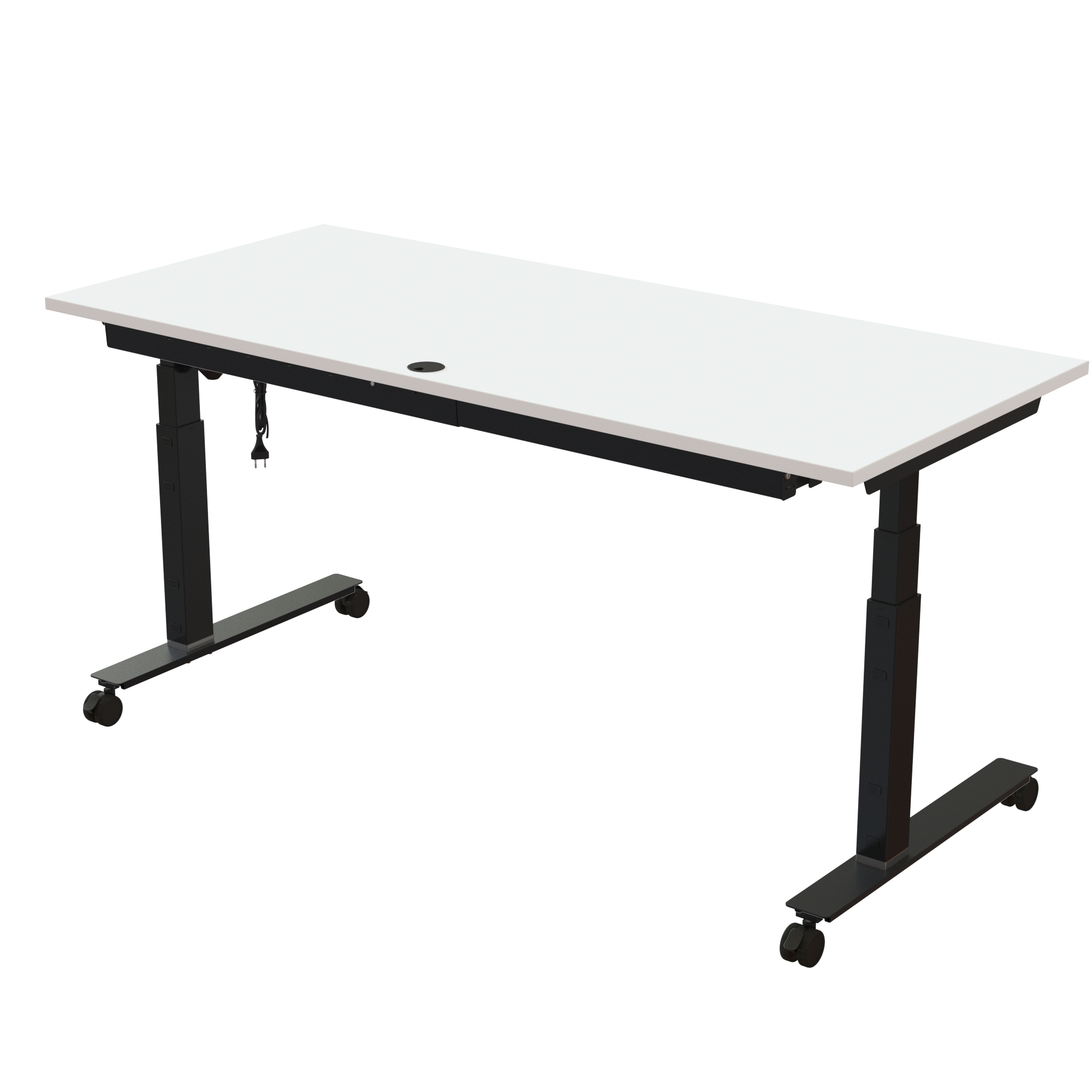 Sit Stand Desk | 180x80 cm | White with black frame