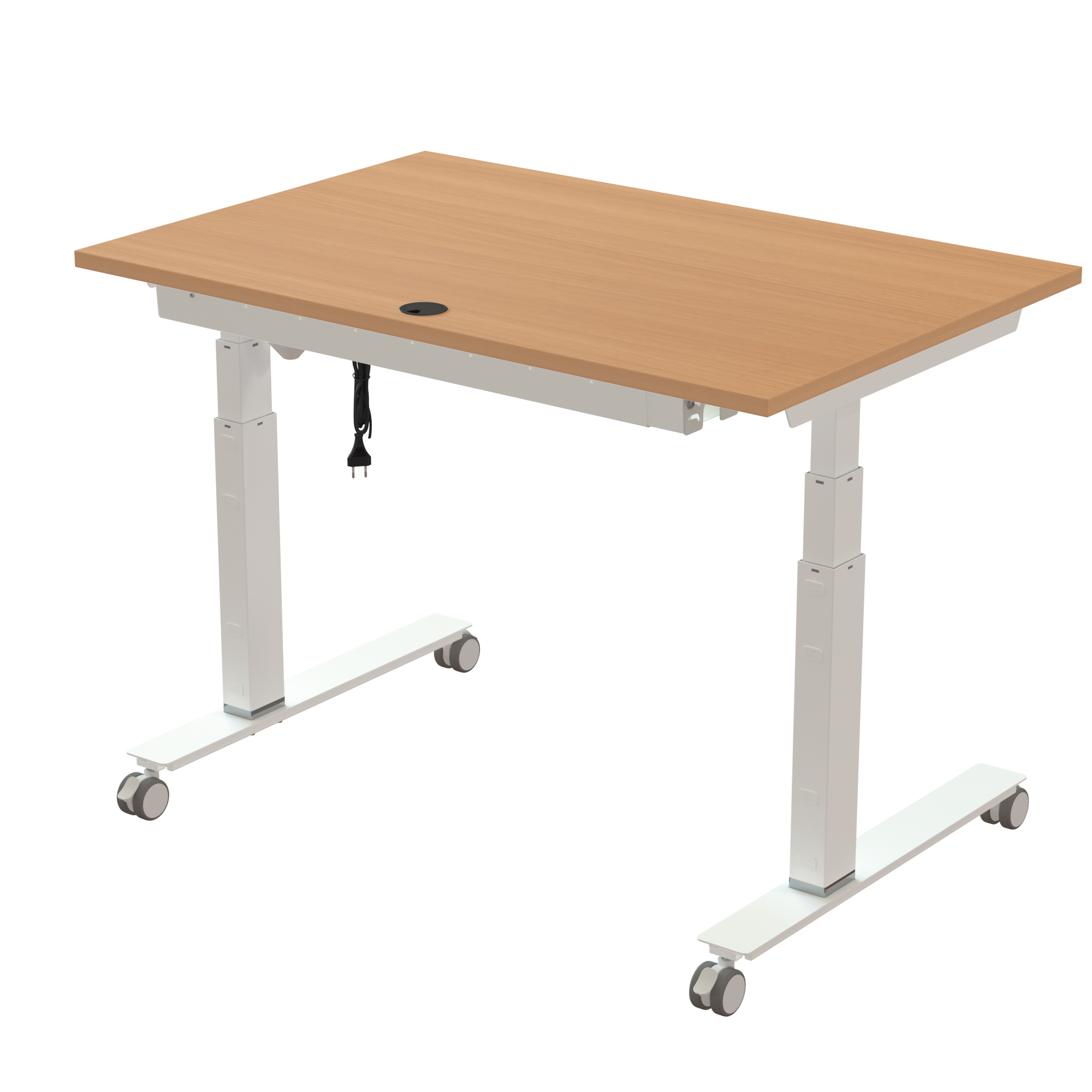 Sit Stand Desk | 120x80 cm | Beech with white frame