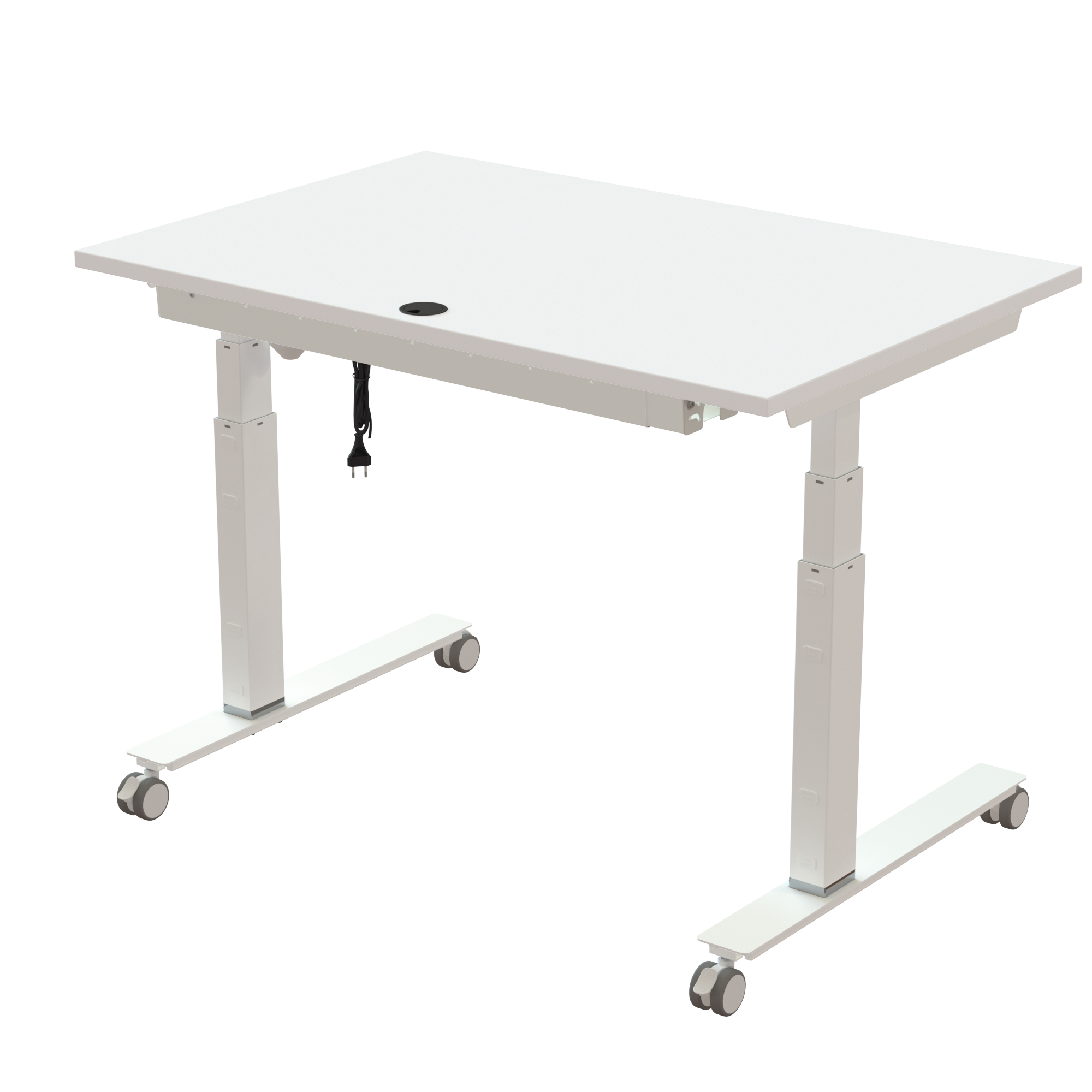 Sit Stand Desk | 120x80 cm | White with white frame