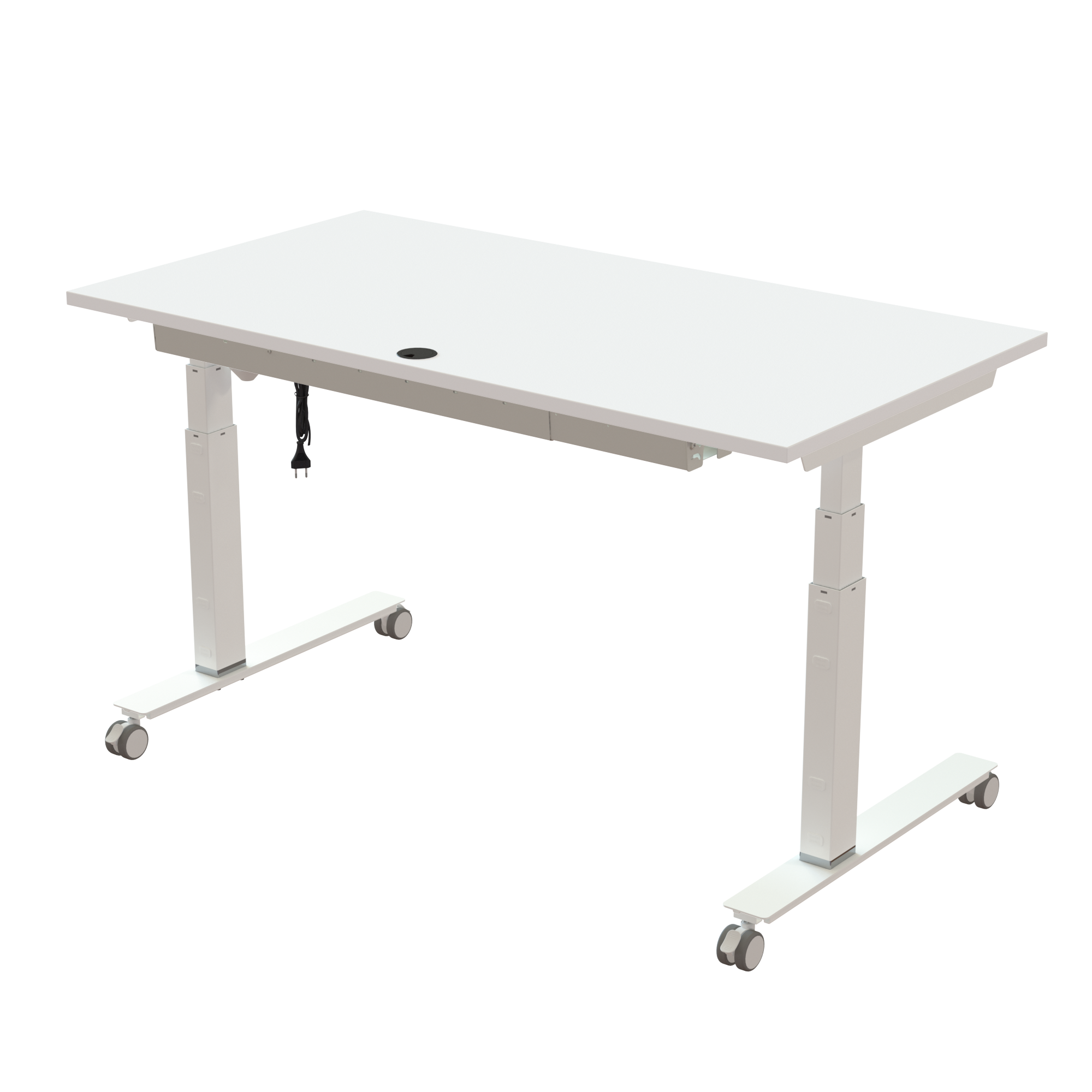 Sit Stand Desk | 150x80 cm | White with white frame