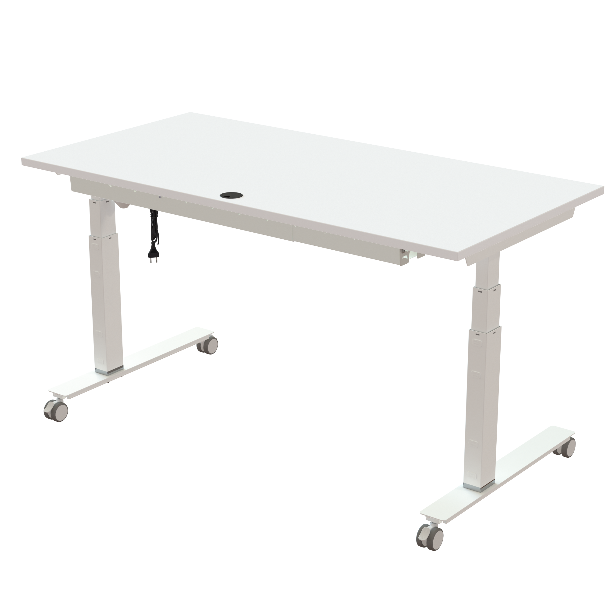 Sit Stand Desk | 160x80 cm | White with white frame