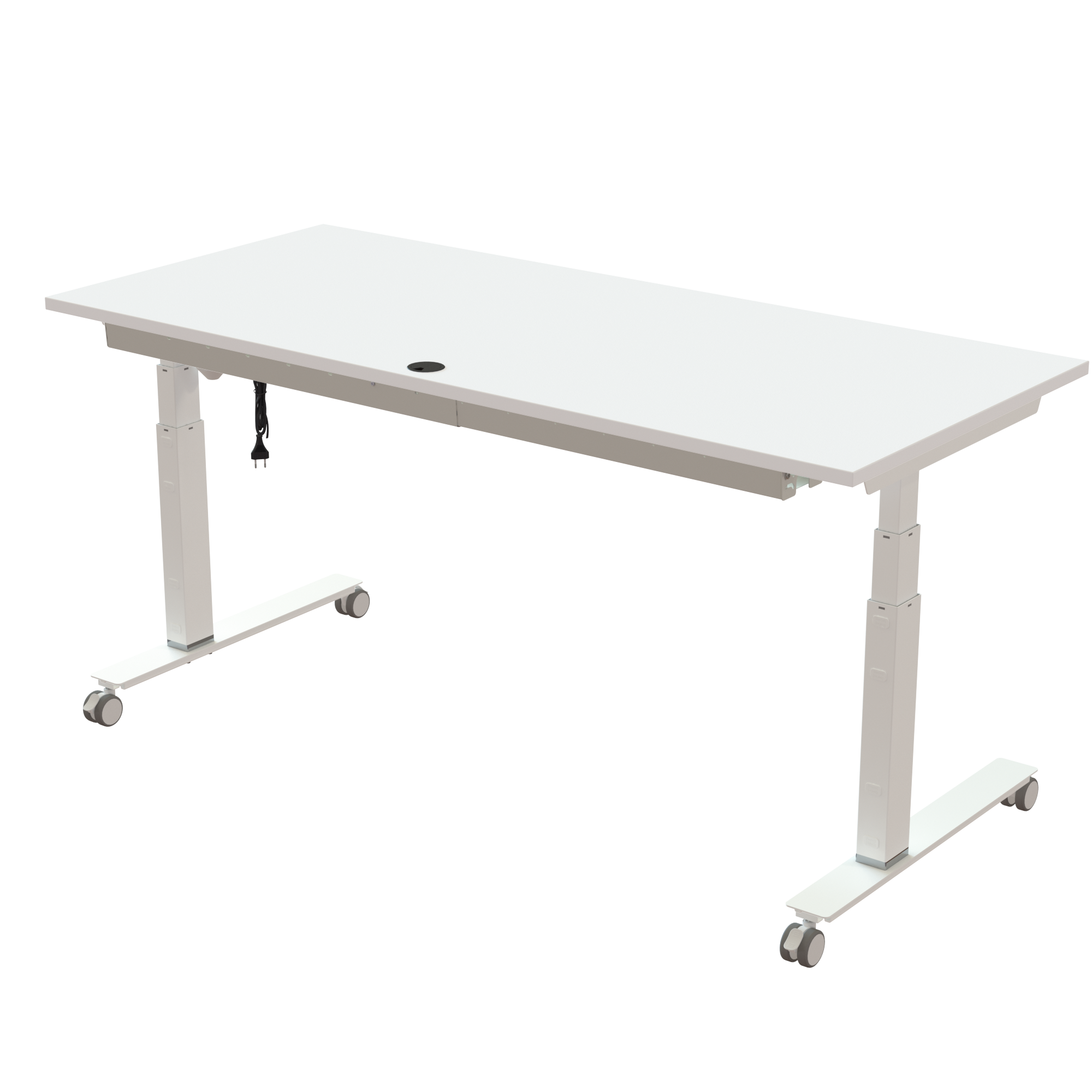 Sit Stand Desk | 180x80 cm | White with white frame