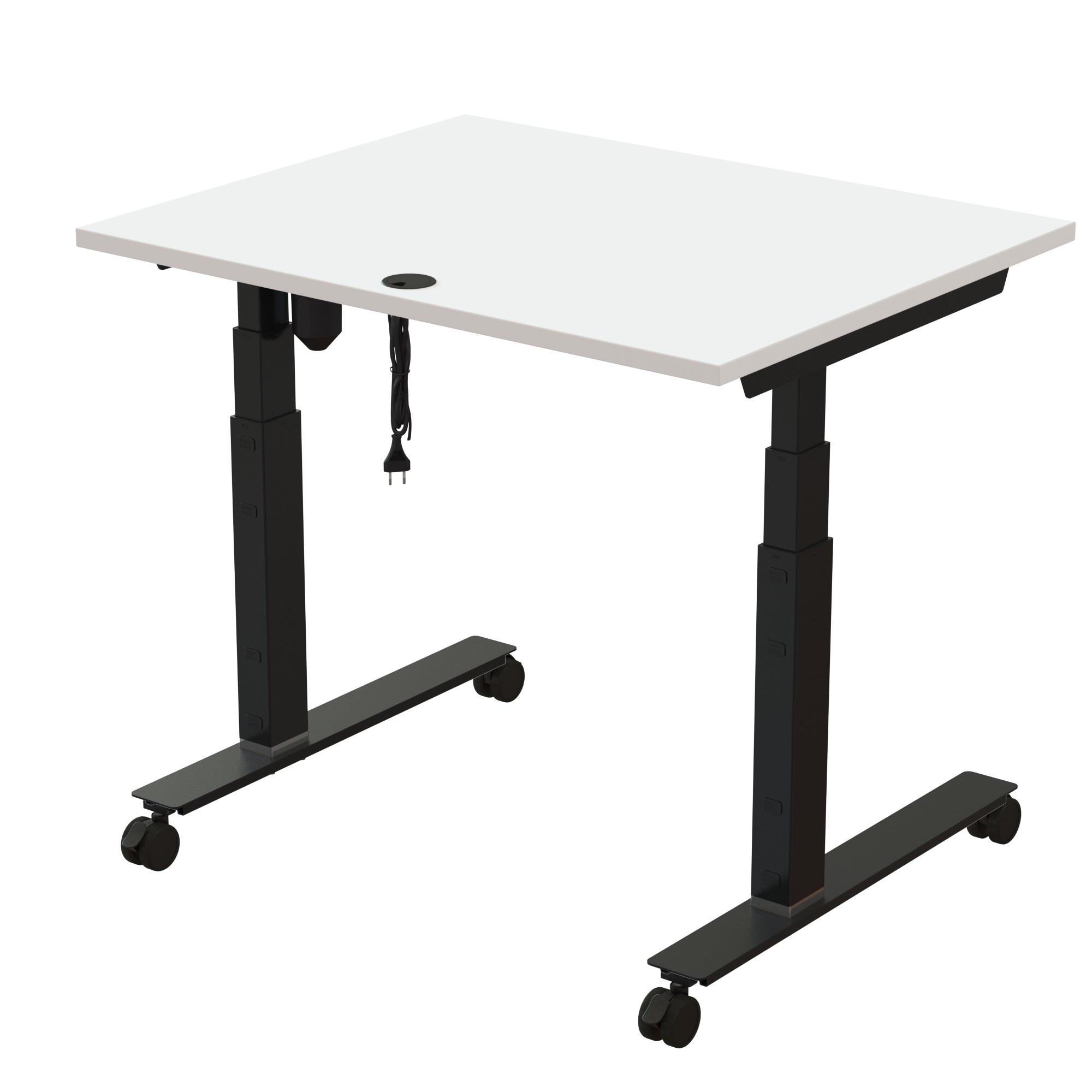 Sit Stand Desk | 100x80 cm | White with black frame