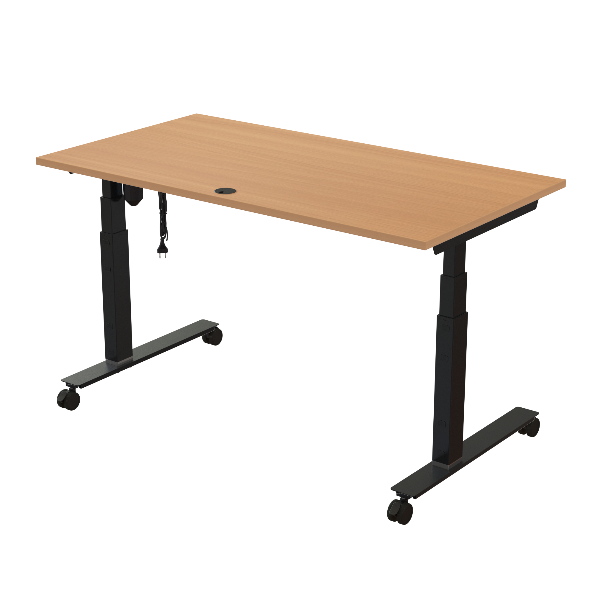 Sit Stand Desk | 150x80 cm | Beech with black frame