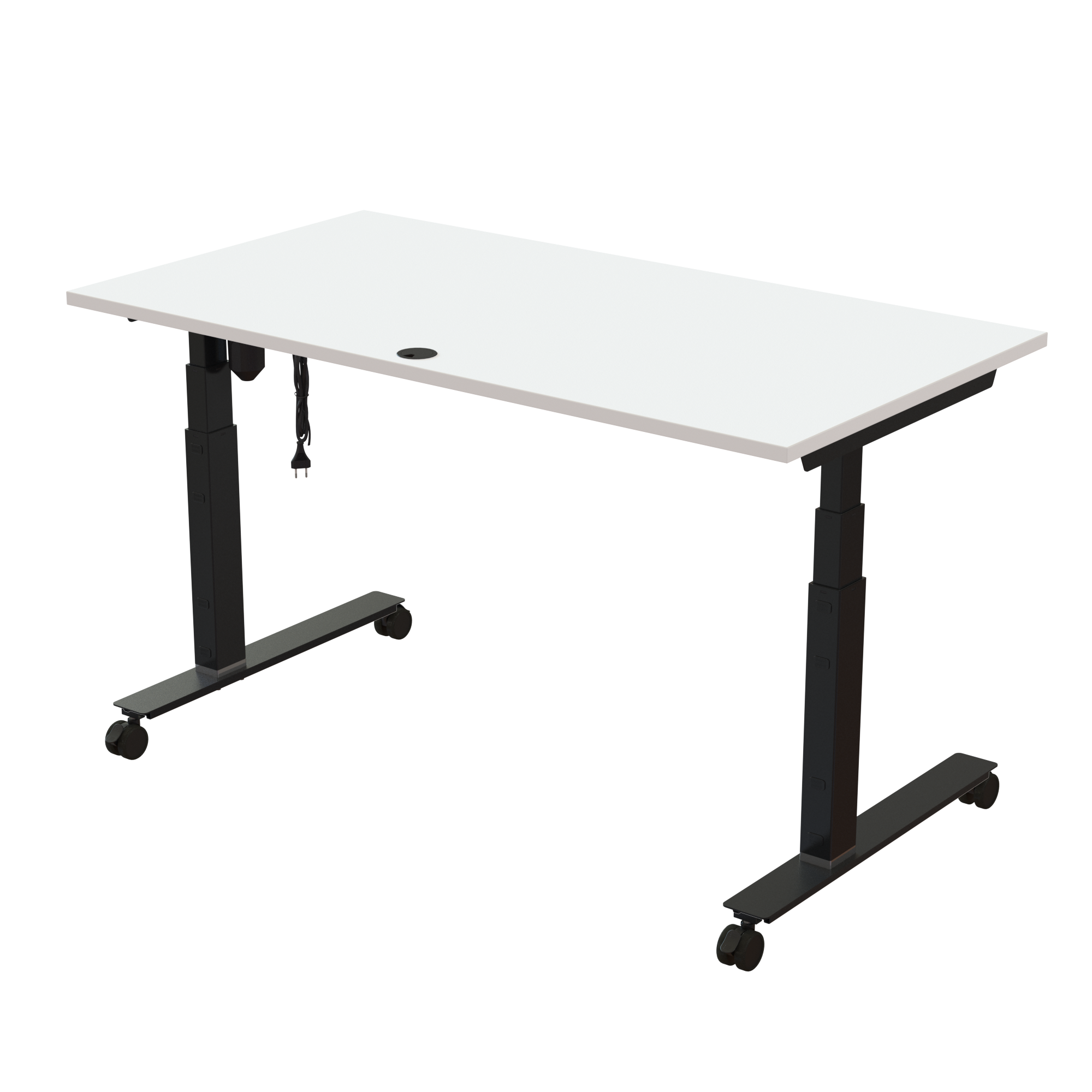 Sit Stand Desk | 150x80 cm | White with black frame