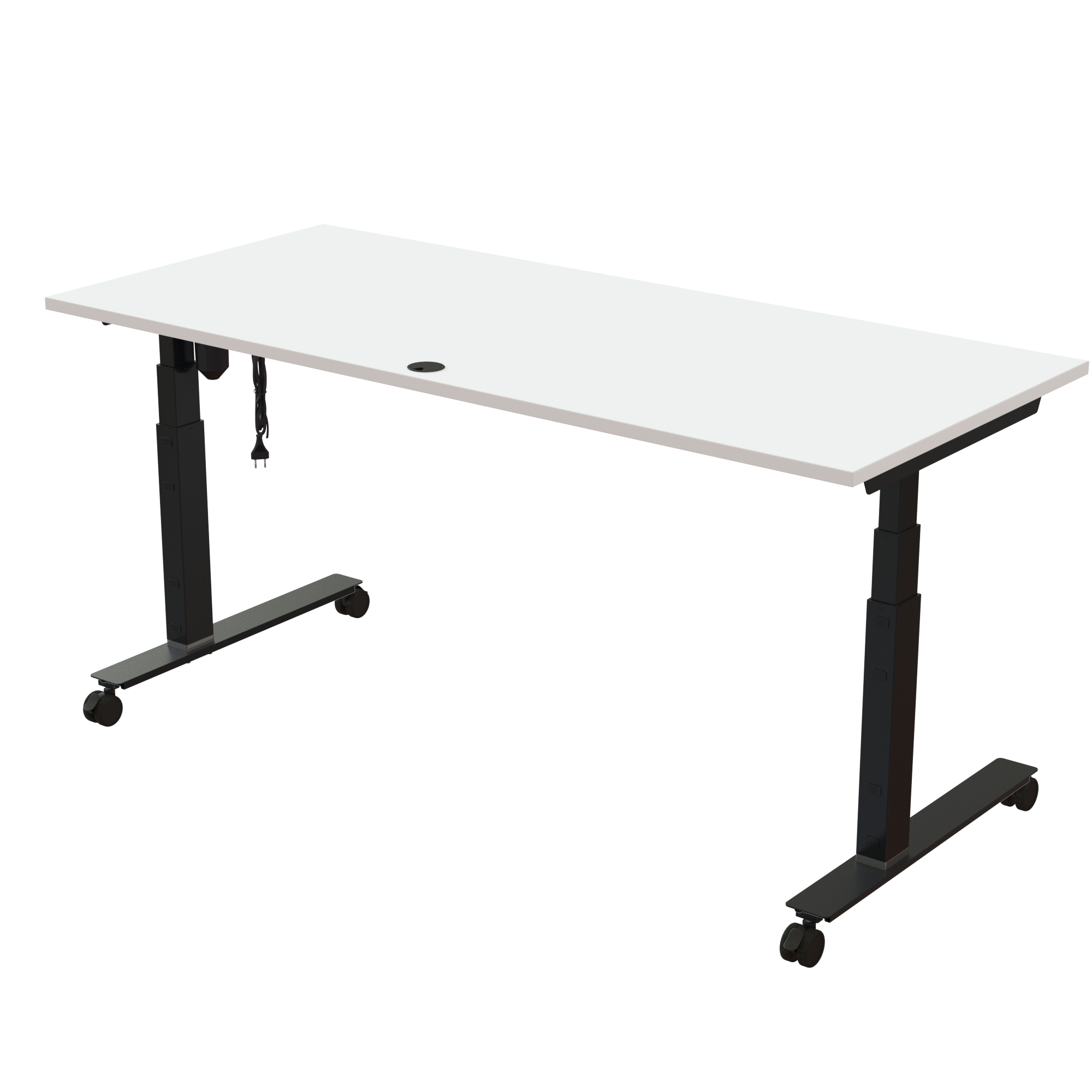 Sit Stand Desk | 180x80 cm | White with black frame