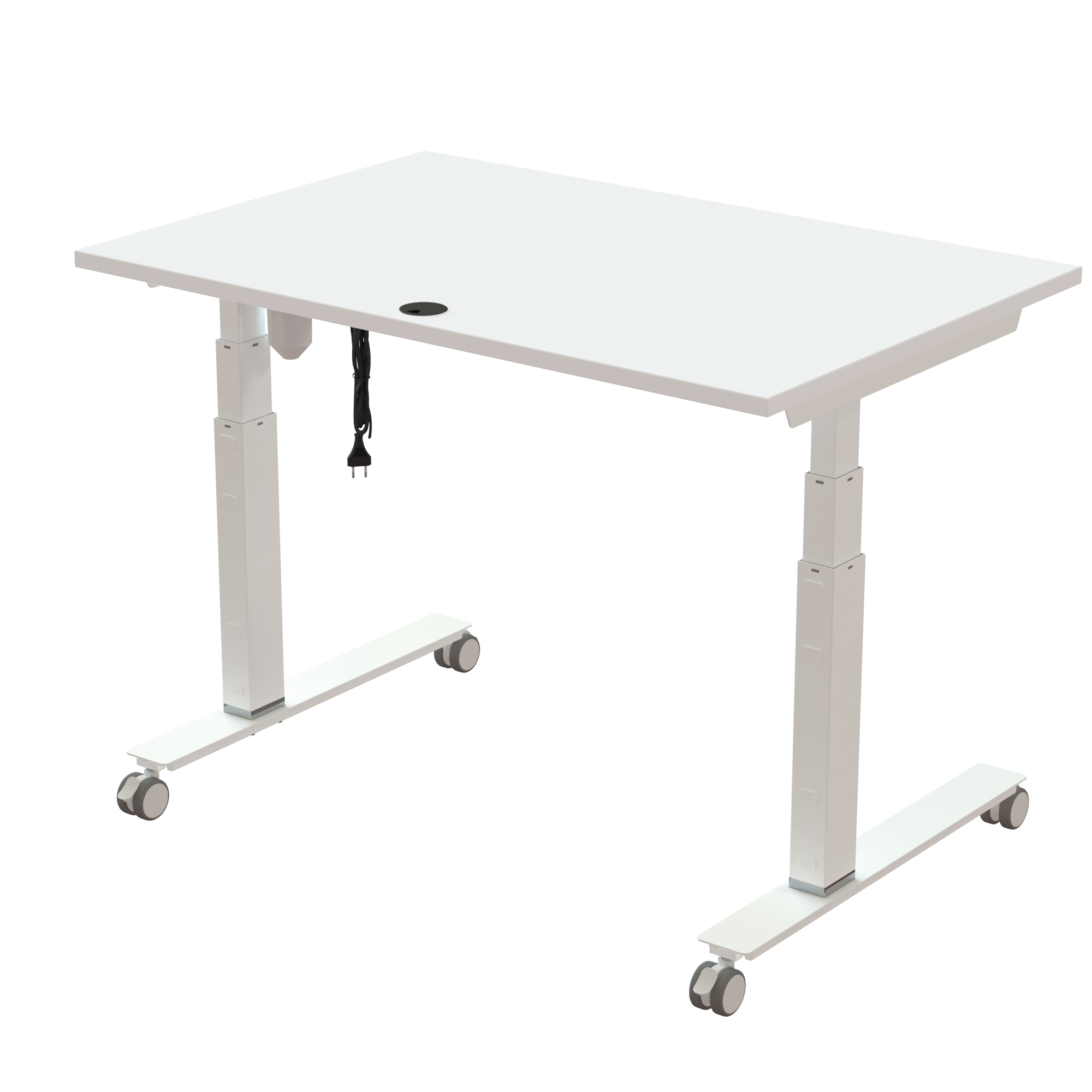 Sit Stand Desk | 120x80 cm | White with white frame