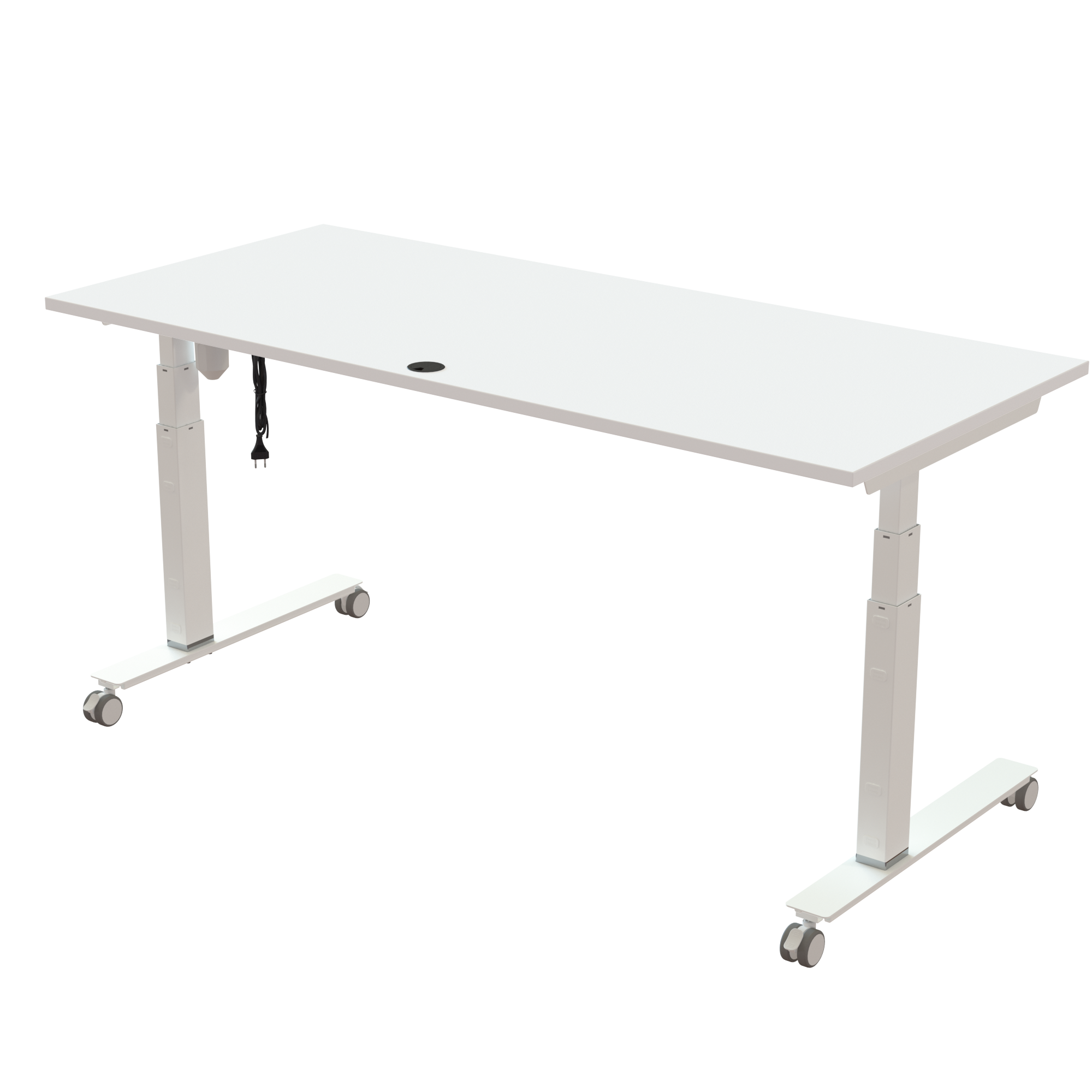 Sit Stand Desk | 180x80 cm | White with white frame