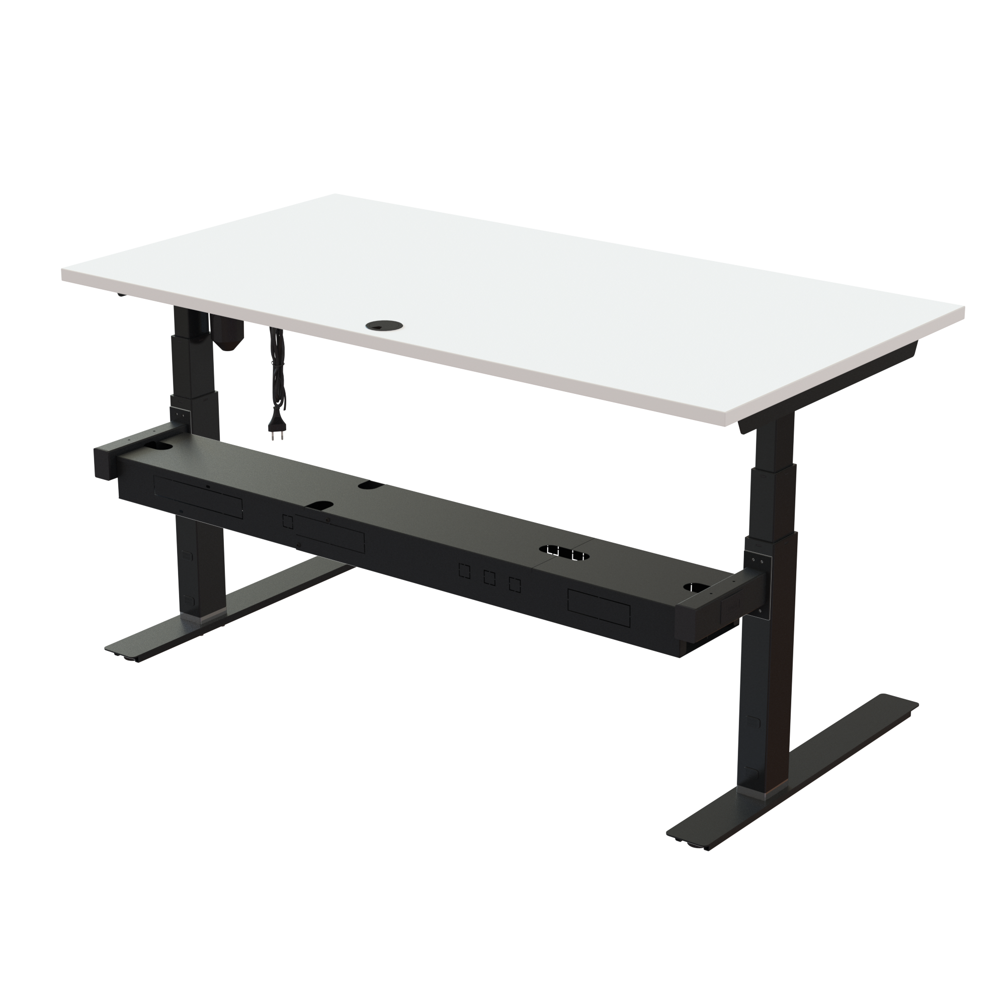Sit Stand Desk | 150x80 cm | White with black frame