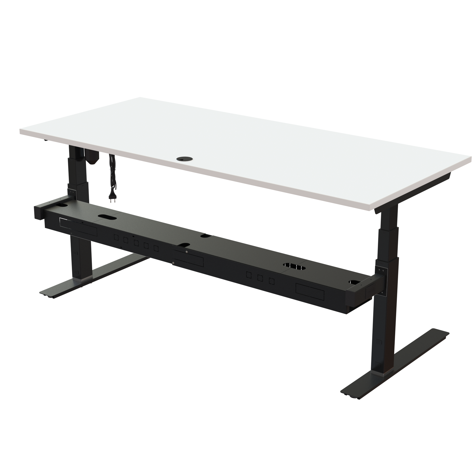 Sit Stand Desk | 180x80 cm | White with black frame